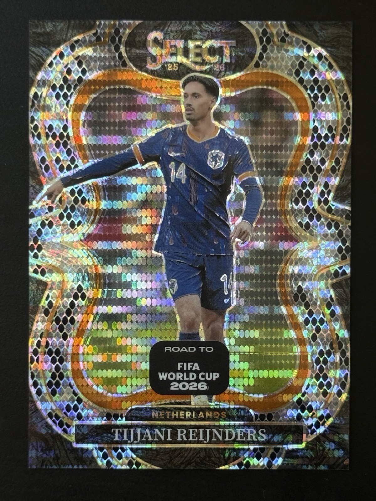 2025-26 Select Road World Cup Tijjani Reijnders Black Snakeskin Pulsar FOTL 1/1