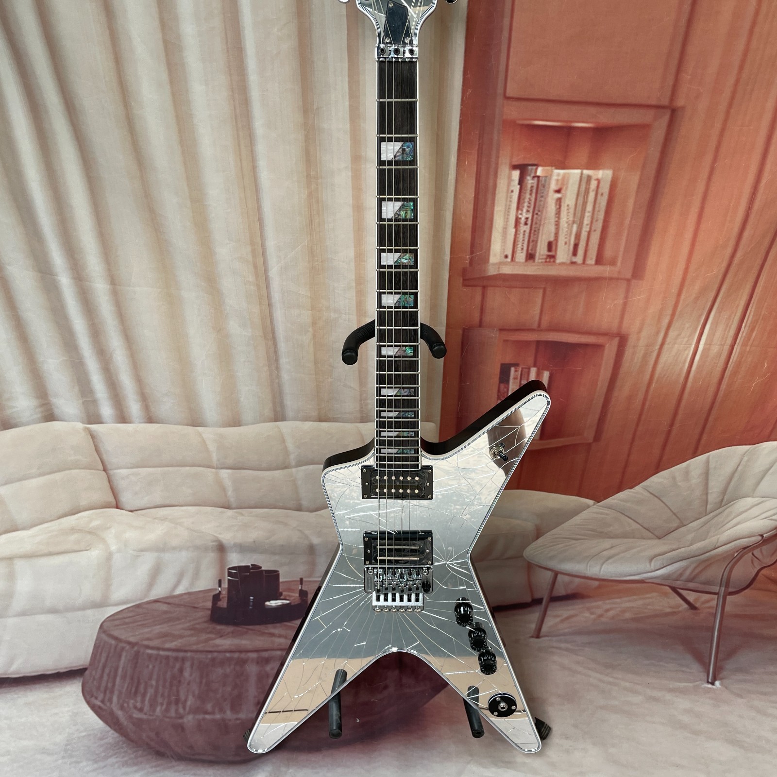 Washburn Dimebag Signature Electric Guitar Mirror Crack Veneer Rosewd Fretboard Washburn Dimebag Signature Electric Guitar Mirror Crack Veneer Rosewd Fretboard