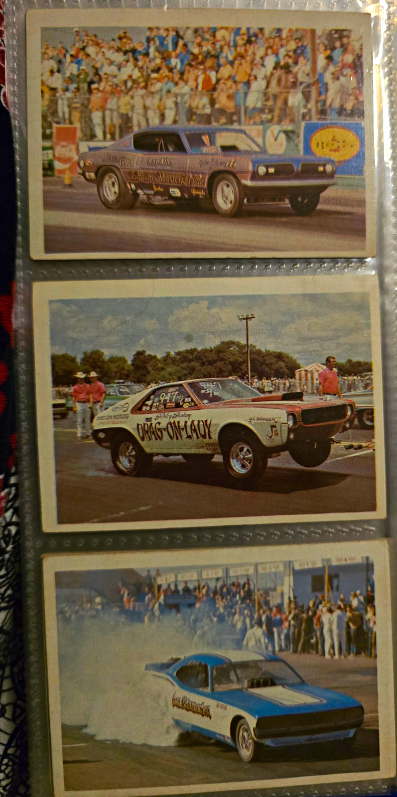 Fleer 1970 Official Drag Champs AHRA 3-Card Lot Don Schumacher Shahan Fleer 1970 Official Drag Champs AHRA 3-Card Lot Don Schumacher Shahan