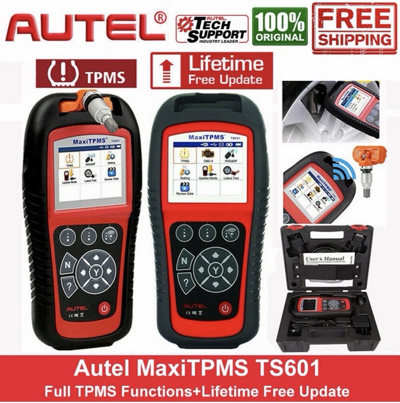 Autel MaxiTPMS TS601 OBDII Car TPMS Reset Programming Diagnostic Scanner
