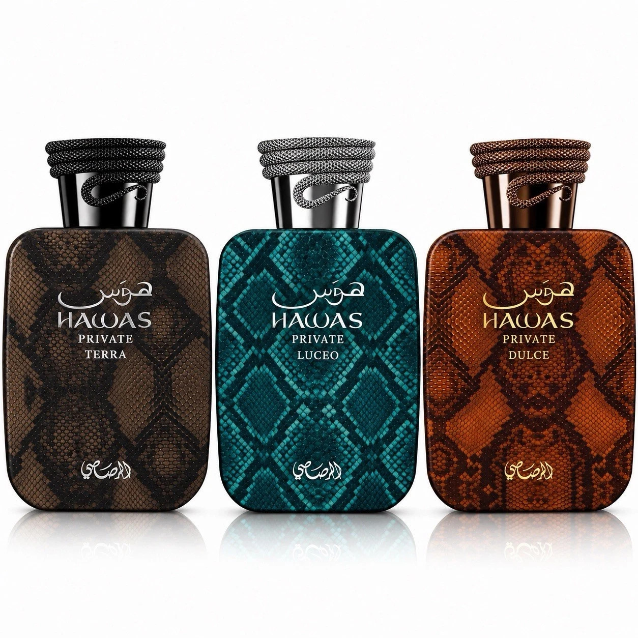 Rasasi Hawas Private Luceo, Private Dulce & Private Terra Extrait de Parfum 3.4 Rasasi Hawas Private Luceo, Private Dulce & Private Terra Extrait de Parfum 3.4