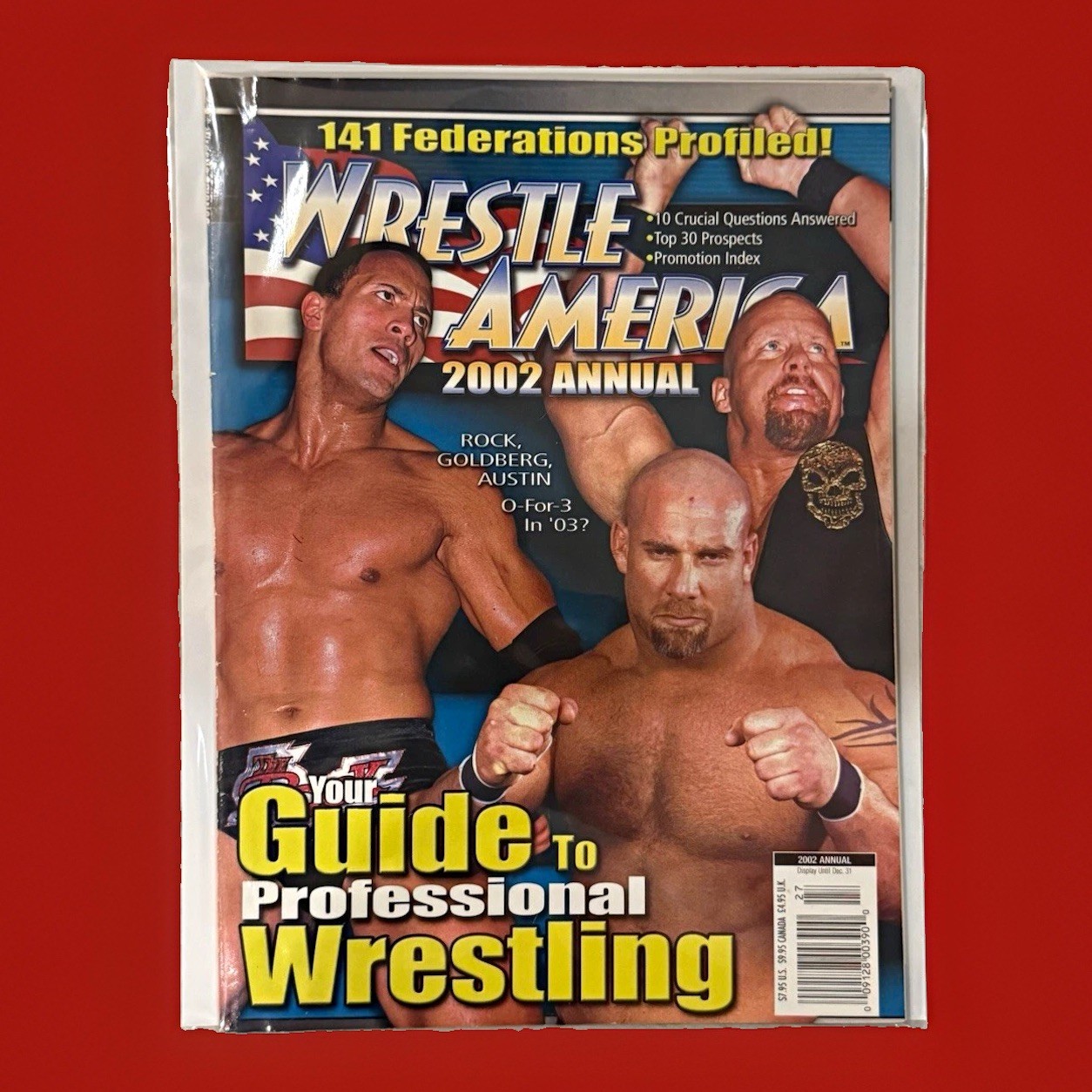 Wrestle America Annual 2002 Magazine The Rock Goldberg Stone Cold Vintage PWI