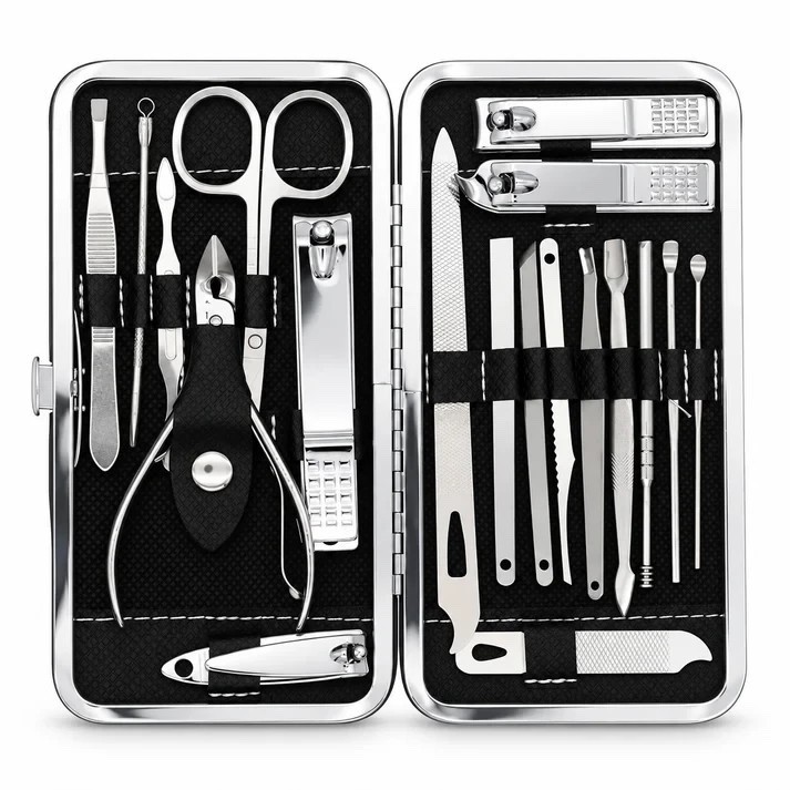 19-in-1 Stainless Steel Manicure Set – Professional Nail Clippers Grooming Kit w
