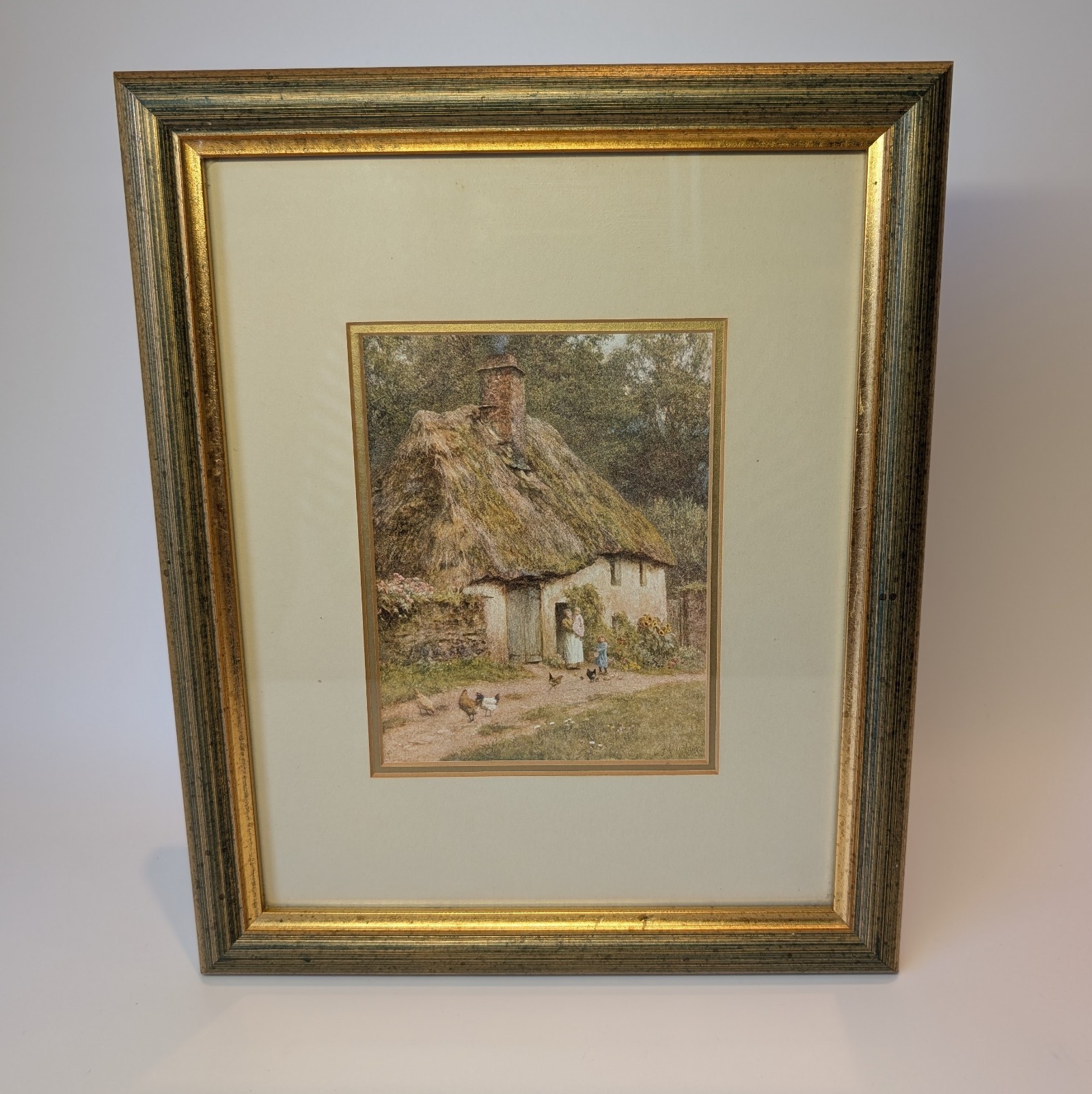 Helen Allingham Antique Prints x3 Framed 1909 English Cottage Art Country Life. 