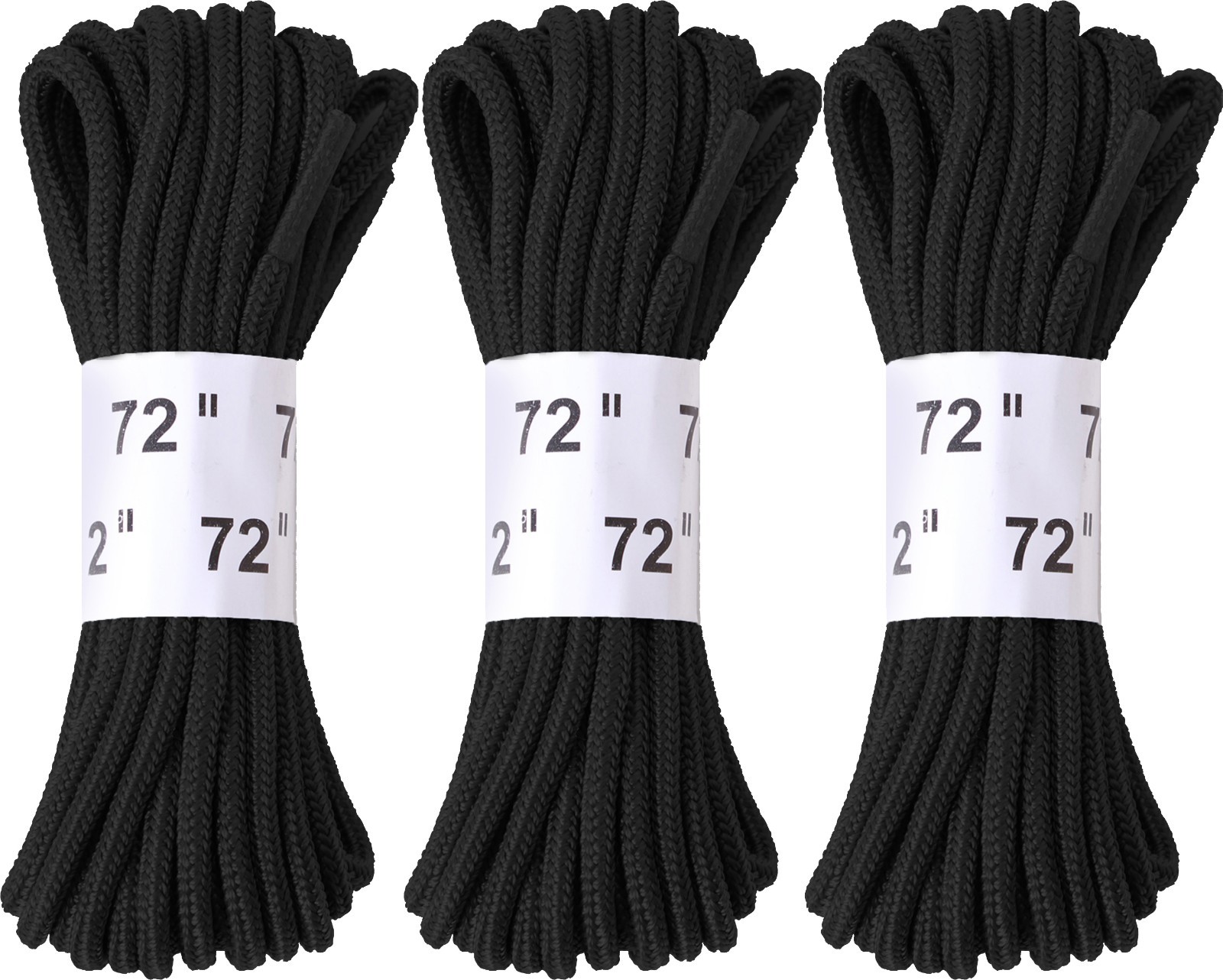 72 Inch Military Nylon Boot Laces Heavy Duty Replacement Shoe Laces - 3 Pack