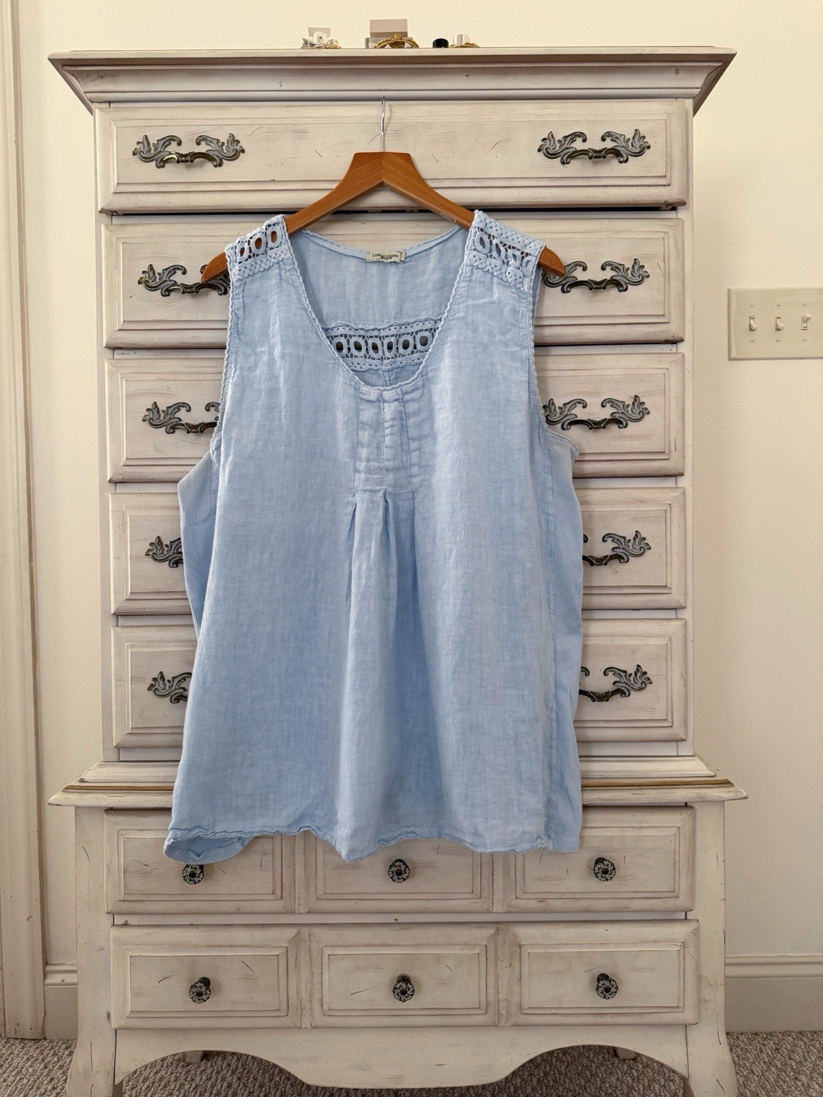 Lungo L’Arno Light Blue Linen Euro Top