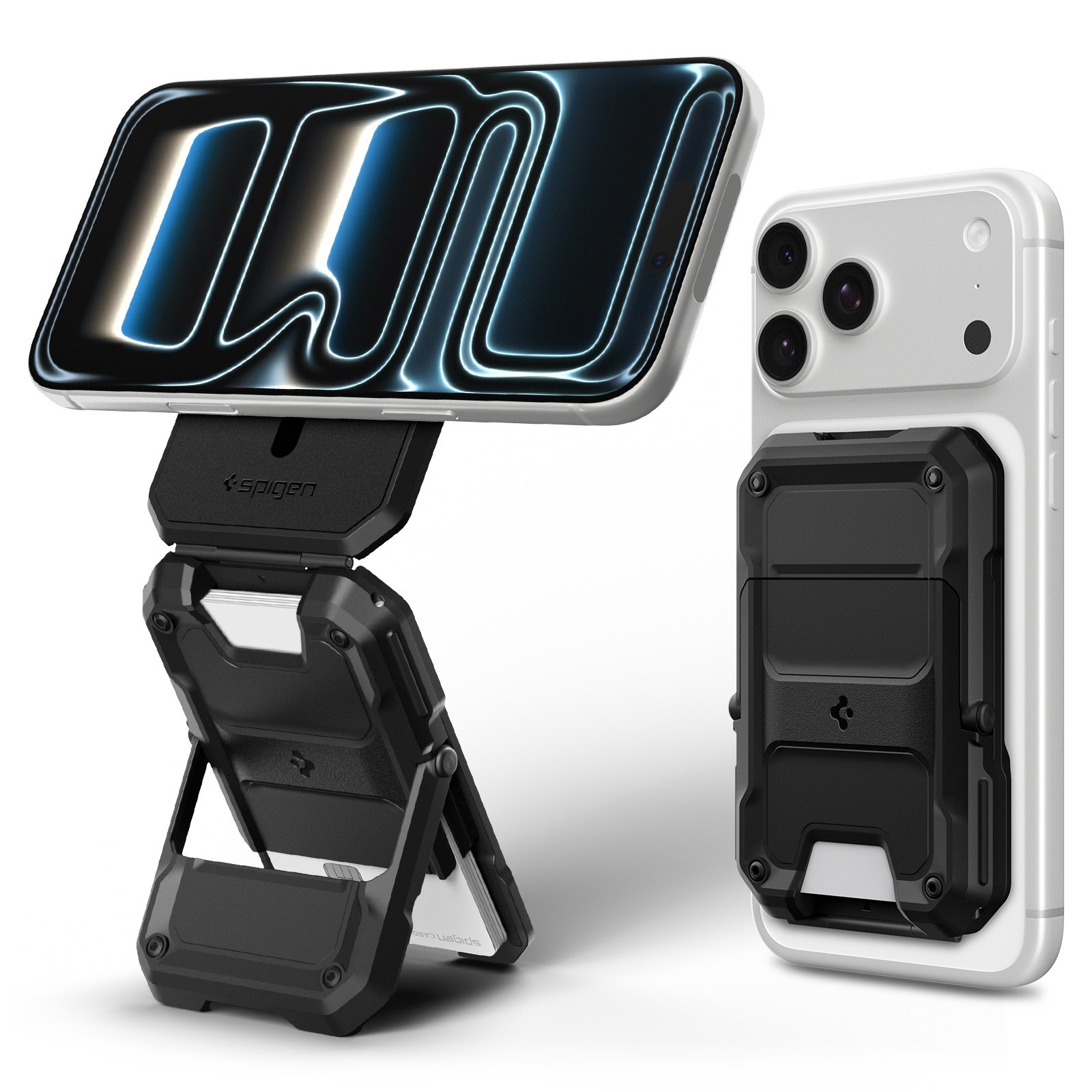 Spigen Magsafe Wallet | Tough Armor Pro (Mag Fit) Card Holder Built in Stand