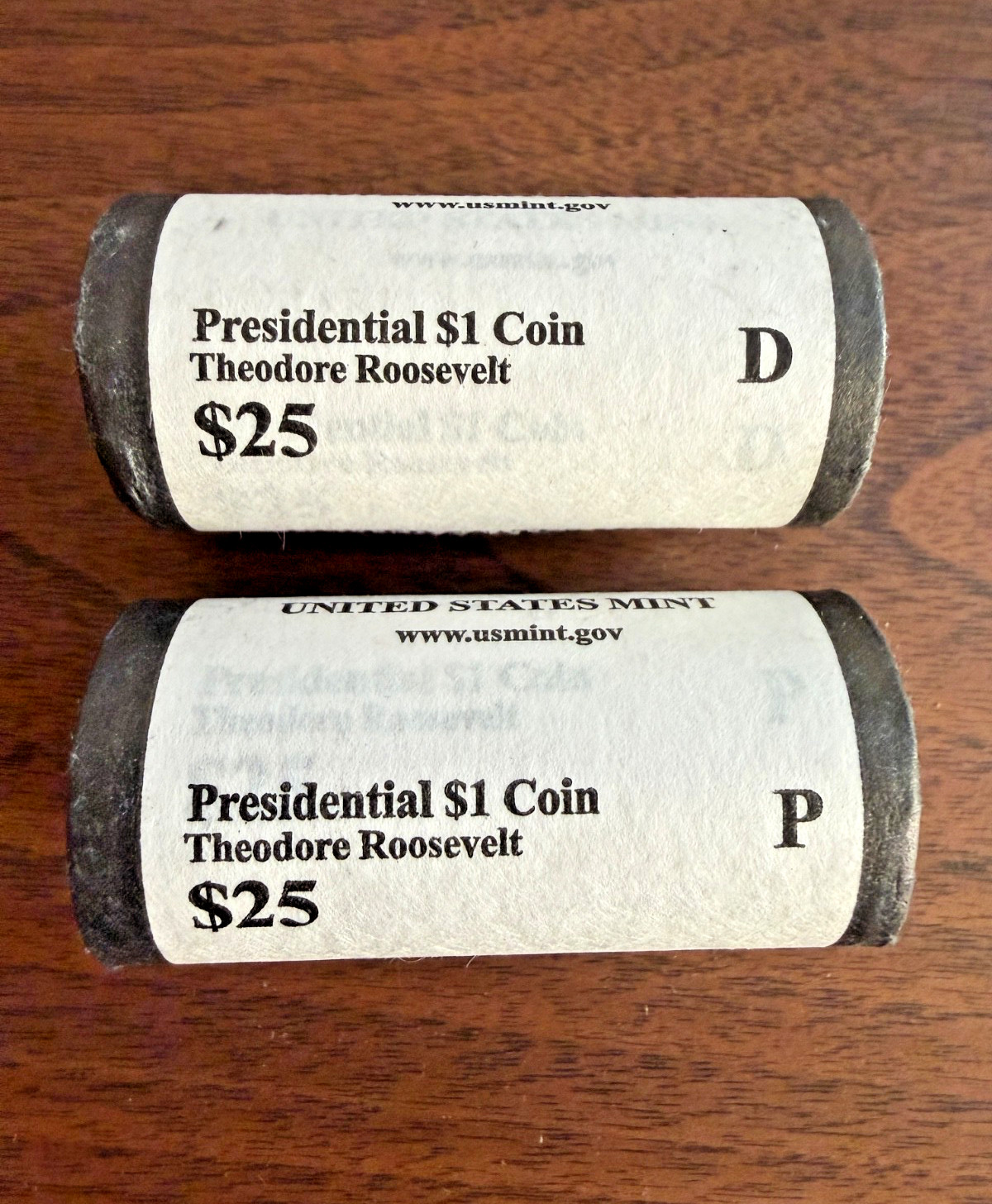 2013 P&D - Theodore Roosevelt Presidential Dollar - U.S. Mint Rolls (2 Rolls)