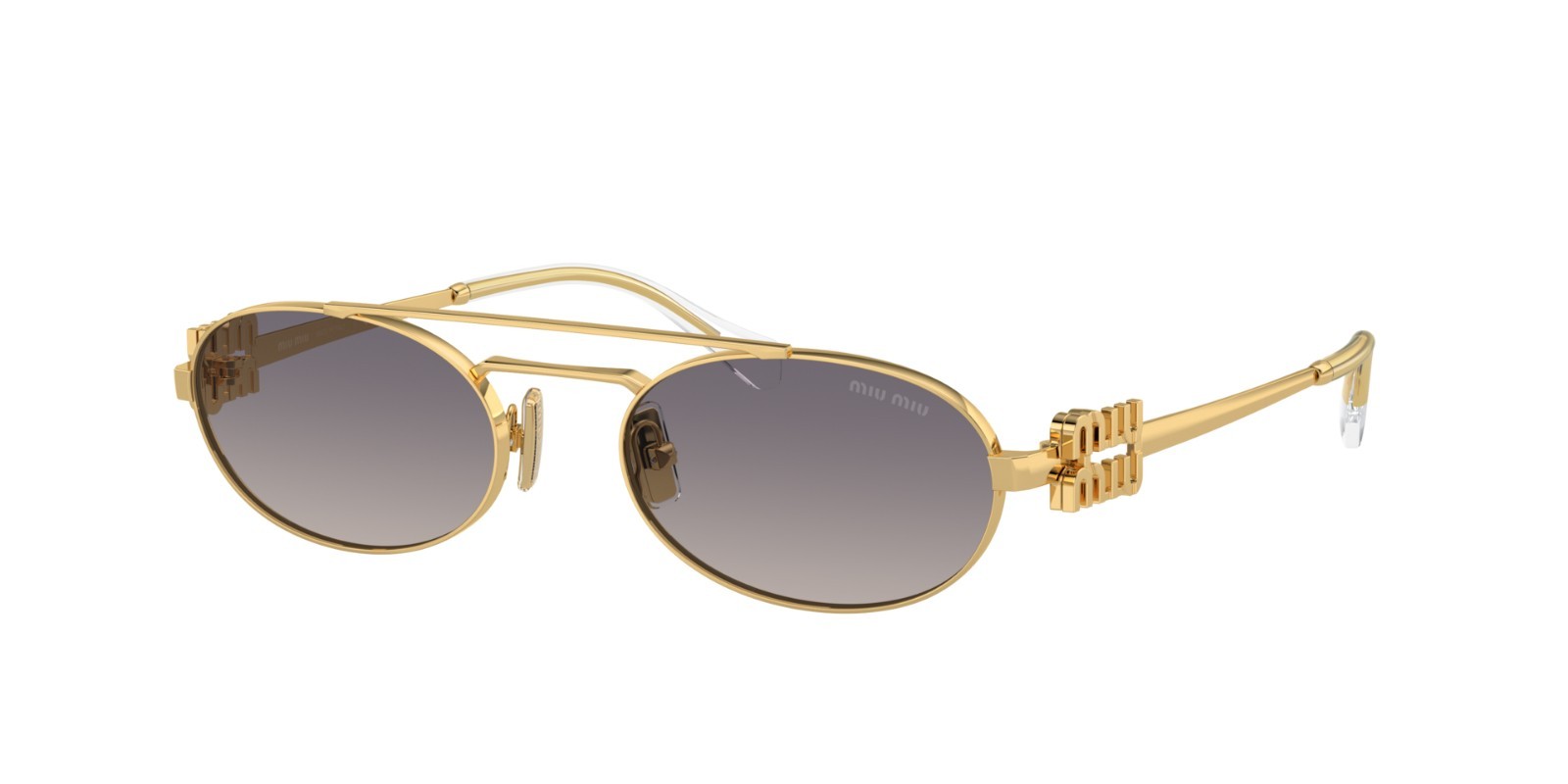 MIU MIU MU 54ZS 5AK30C Gold Grey Gradient Lens Oval Women Sunglasses AUTHENTIC MIU MIU MU 54ZS 5AK30C Gold Grey Gradient Lens Oval Women Sunglasses AUTHENTIC