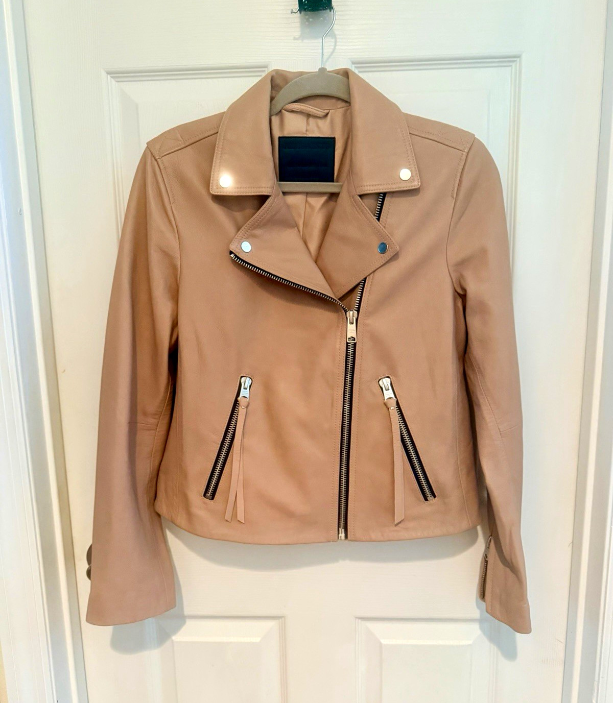 ALLSAINTS Dalby Women’s Dusty Pink Biker Jacket Size UK14/US10 WL018N ALLSAINTS Dalby Women’s Dusty Pink Biker Jacket Size UK14/US10 WL018N