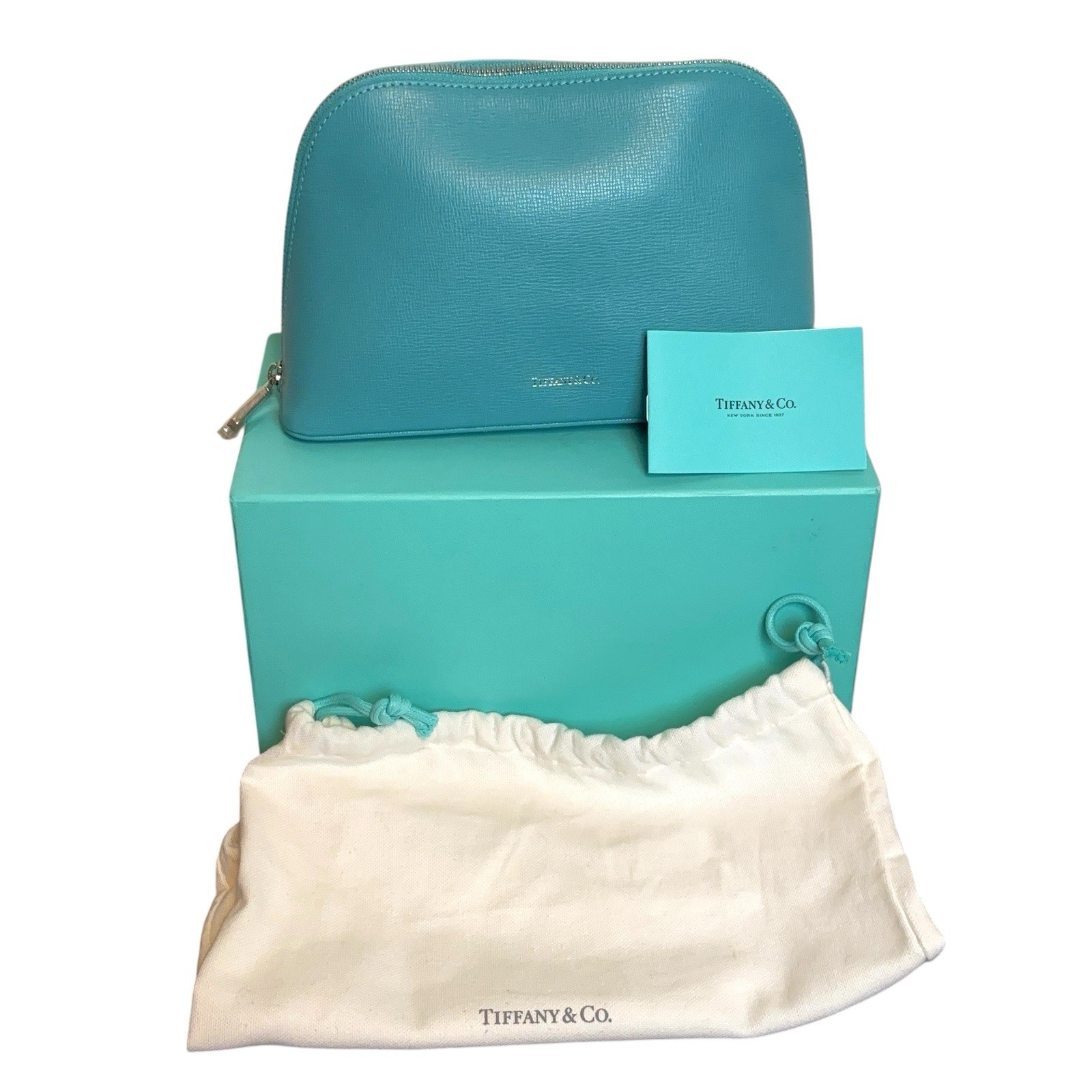 Authentic Tiffany & Co. Cosmetic Makeup Dome Shaped silver lined pouch Limited Authentic Tiffany & Co. Cosmetic Makeup Dome Shaped silver lined pouch Limited
