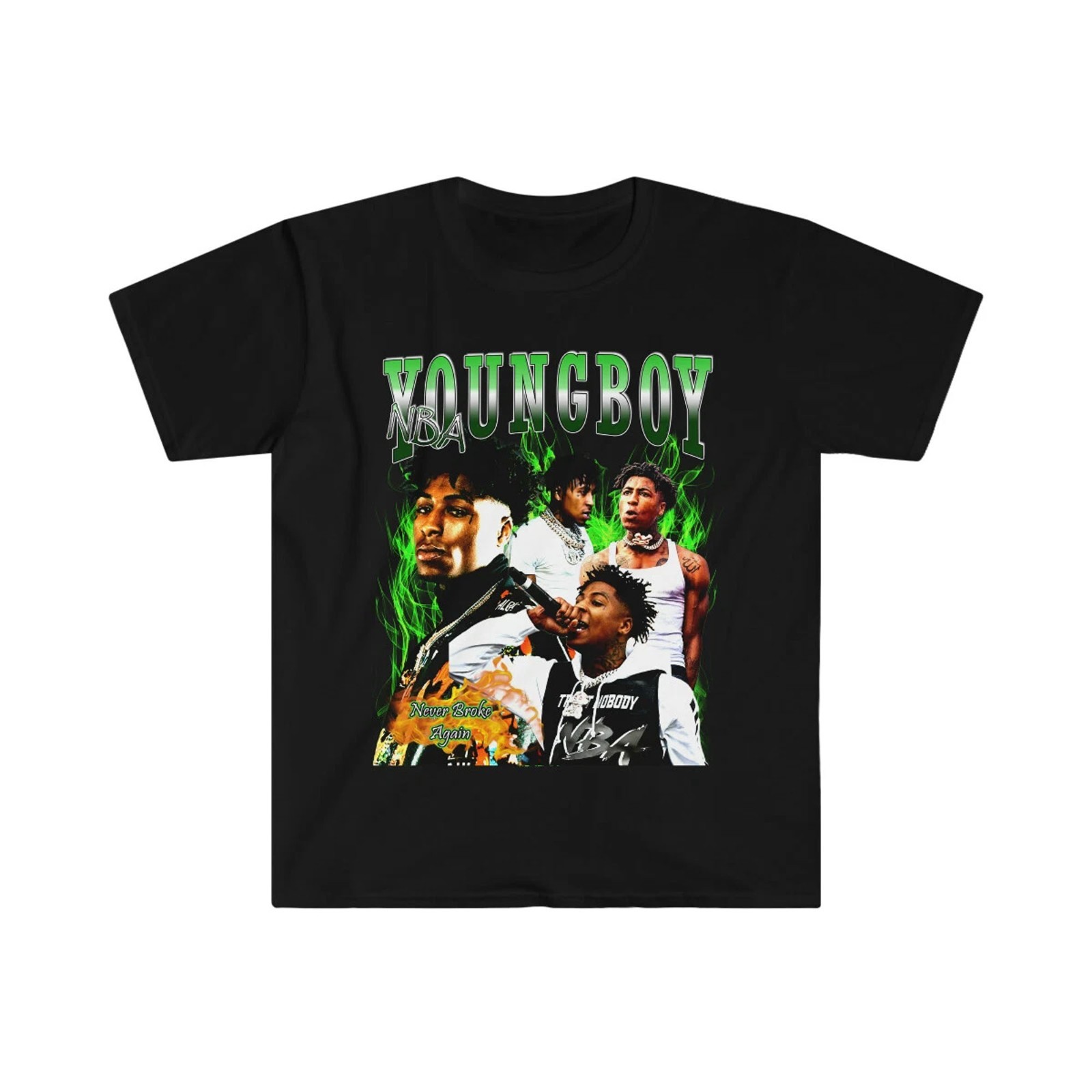Adult Unisex NBA Youngboy Green Fan Style Softstyle T-Shirt FREESHIPS 