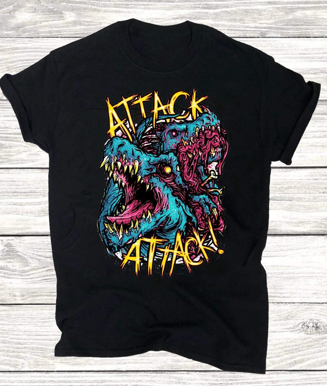 Classic Attack Attack Unisex T Shirt Full Size Cotton Heavy Core Graphic D262