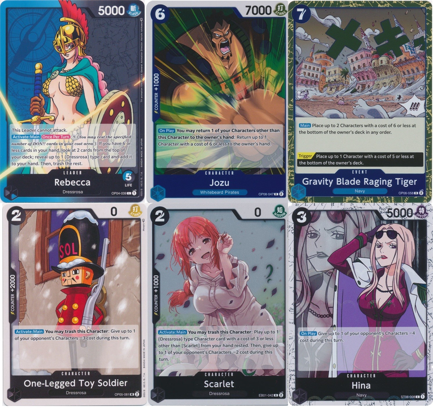 Blue/Black Rebecca Deck -  Kaya - Nami - Jozu - Sanji - Maria - One Piece - NM