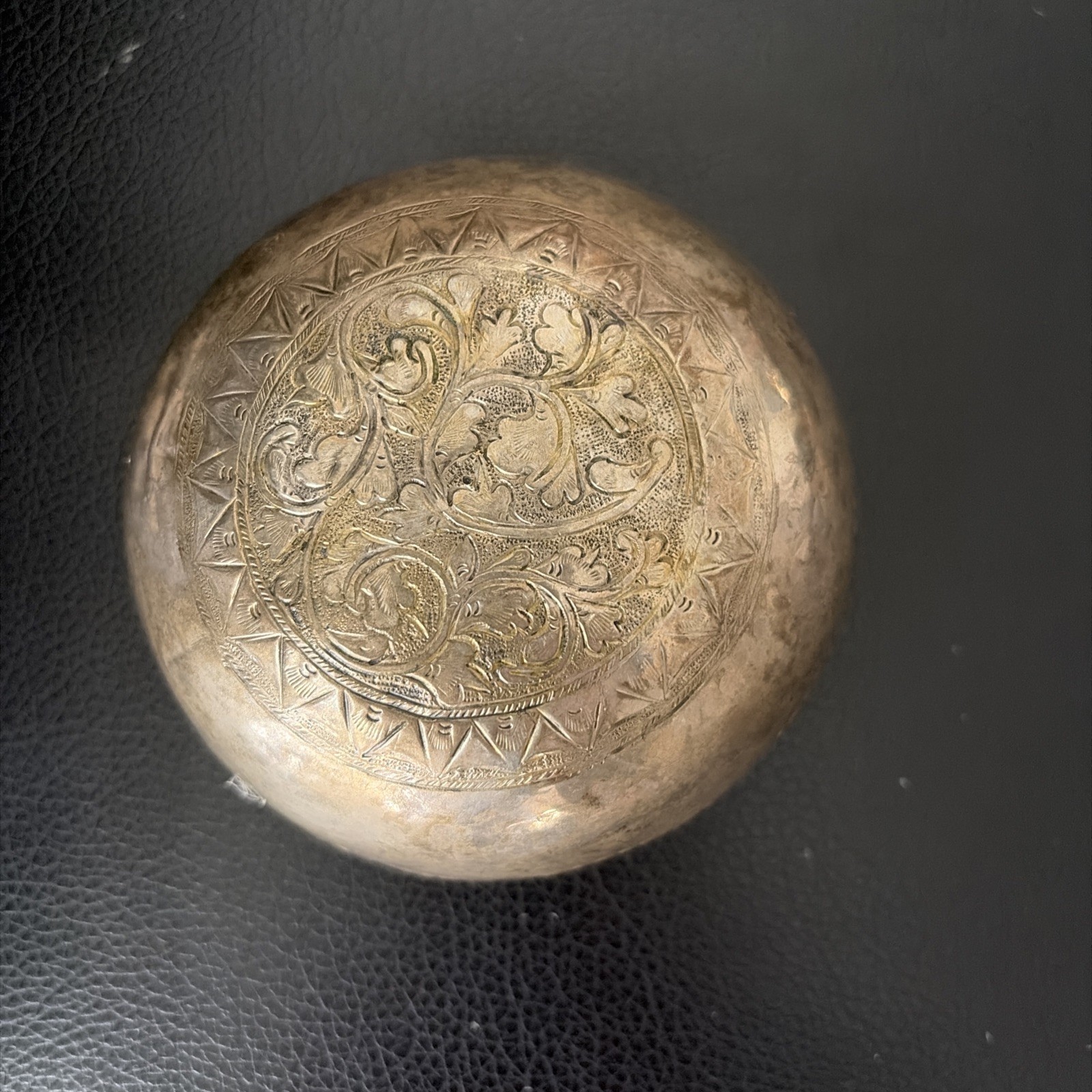 Antique Silver Repousse FLOWER Small BOWL 4\