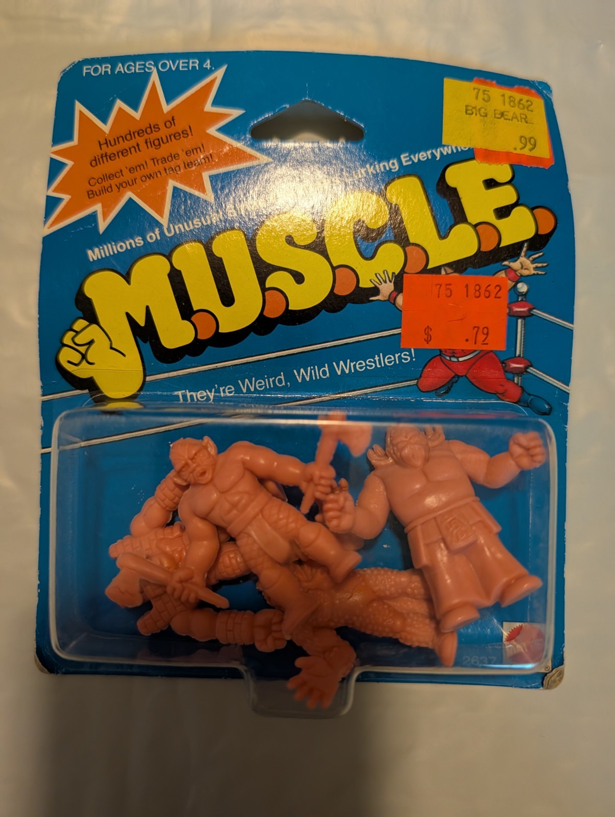 Vintage 1985 Mattel M.U.S.C.L.E. Men 4-Pack SEALED New Old Stock Geronimo Ninja