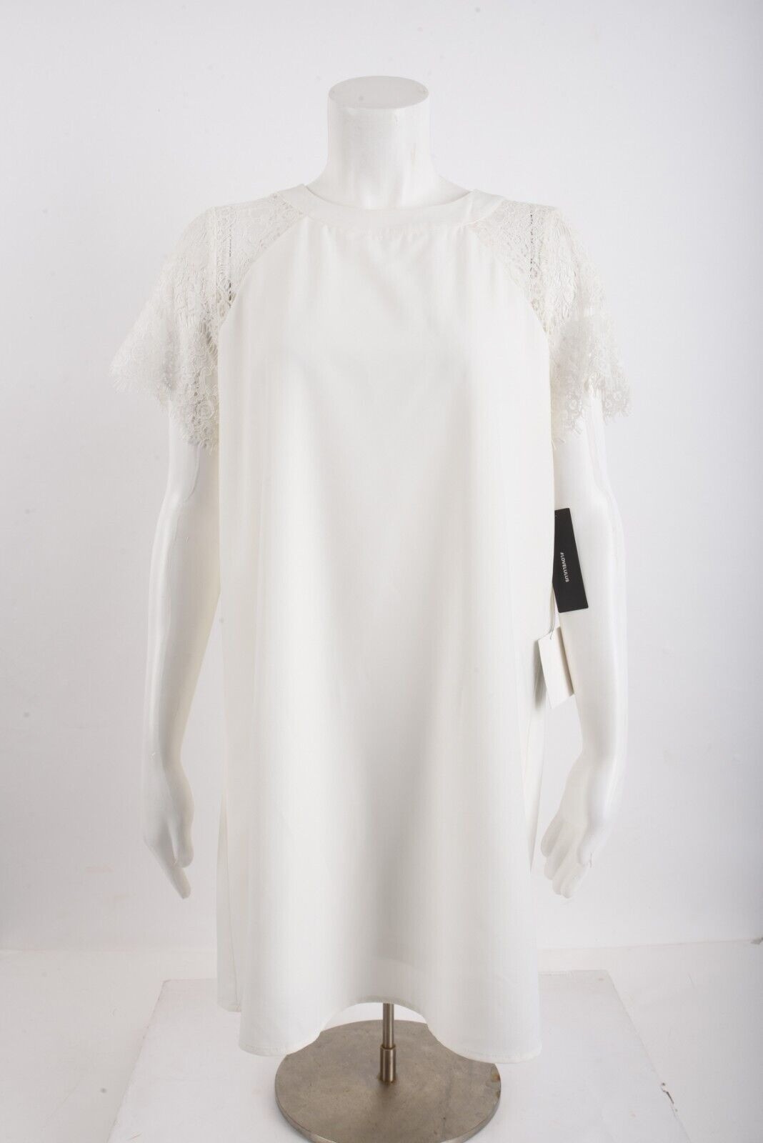 Lulus Womens Shift Mini Dress M White Lace Short Sleeves NWT Lulus Womens Shift Mini Dress M White Lace Short Sleeves NWT
