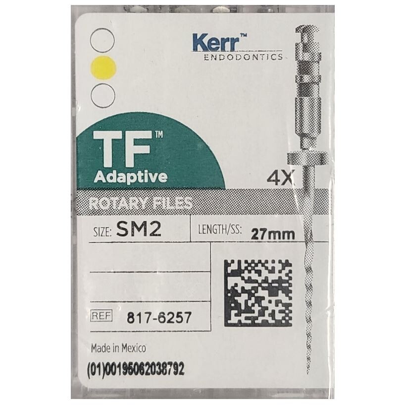 *4-Pieces* Kerr SybronEndo TF Adaptive Hand Files Size-SM2 Length 27mm 817-6257