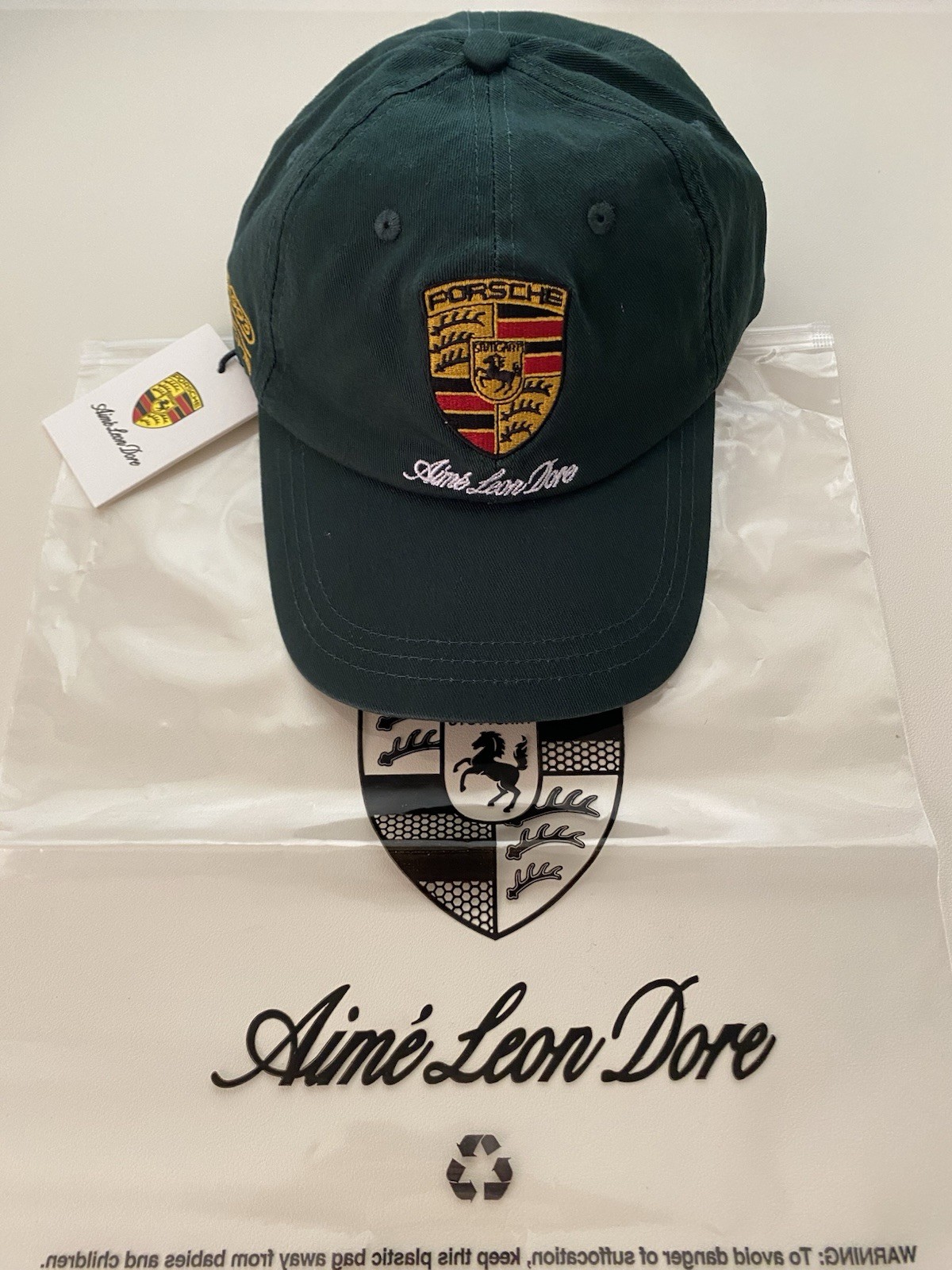 Aimé Leon Dore X Porscbe 993 turbo Logo Cap for Men, One Size- Green