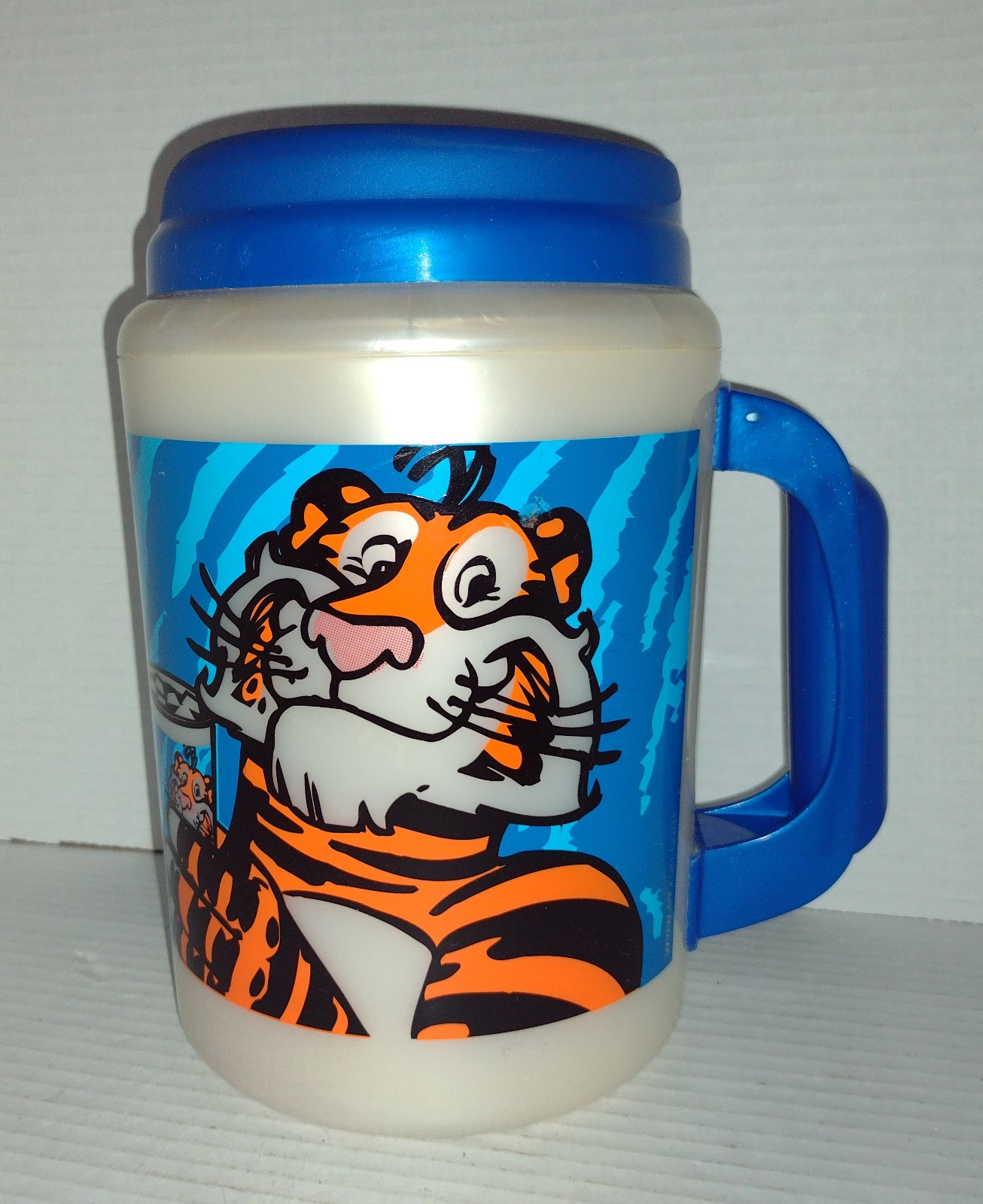 Vintage RARE BLUE Exxon Tiger Thermos Mug Insulated Cup 1980s Vintage RARE BLUE Exxon Tiger Thermos Mug Insulated Cup 1980s
