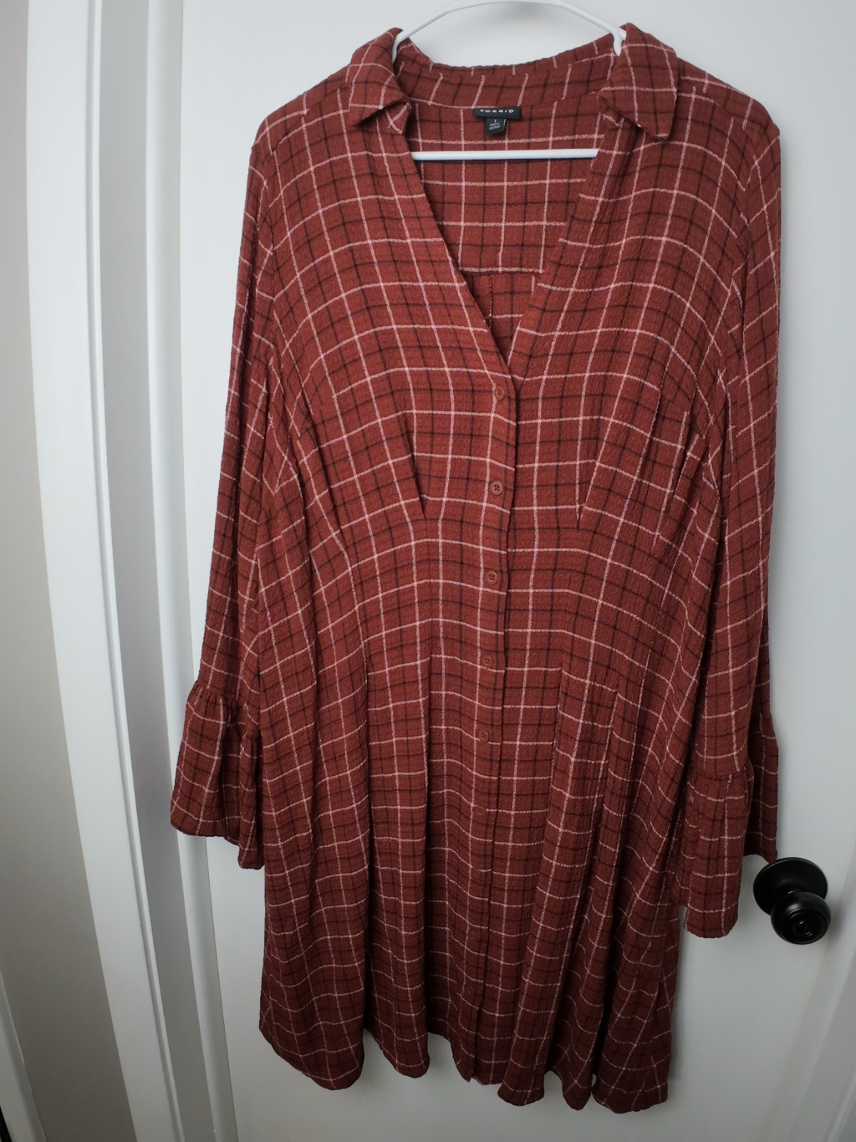 Torrid Size 1 Casual Plaid Dress with Bell Sleeves