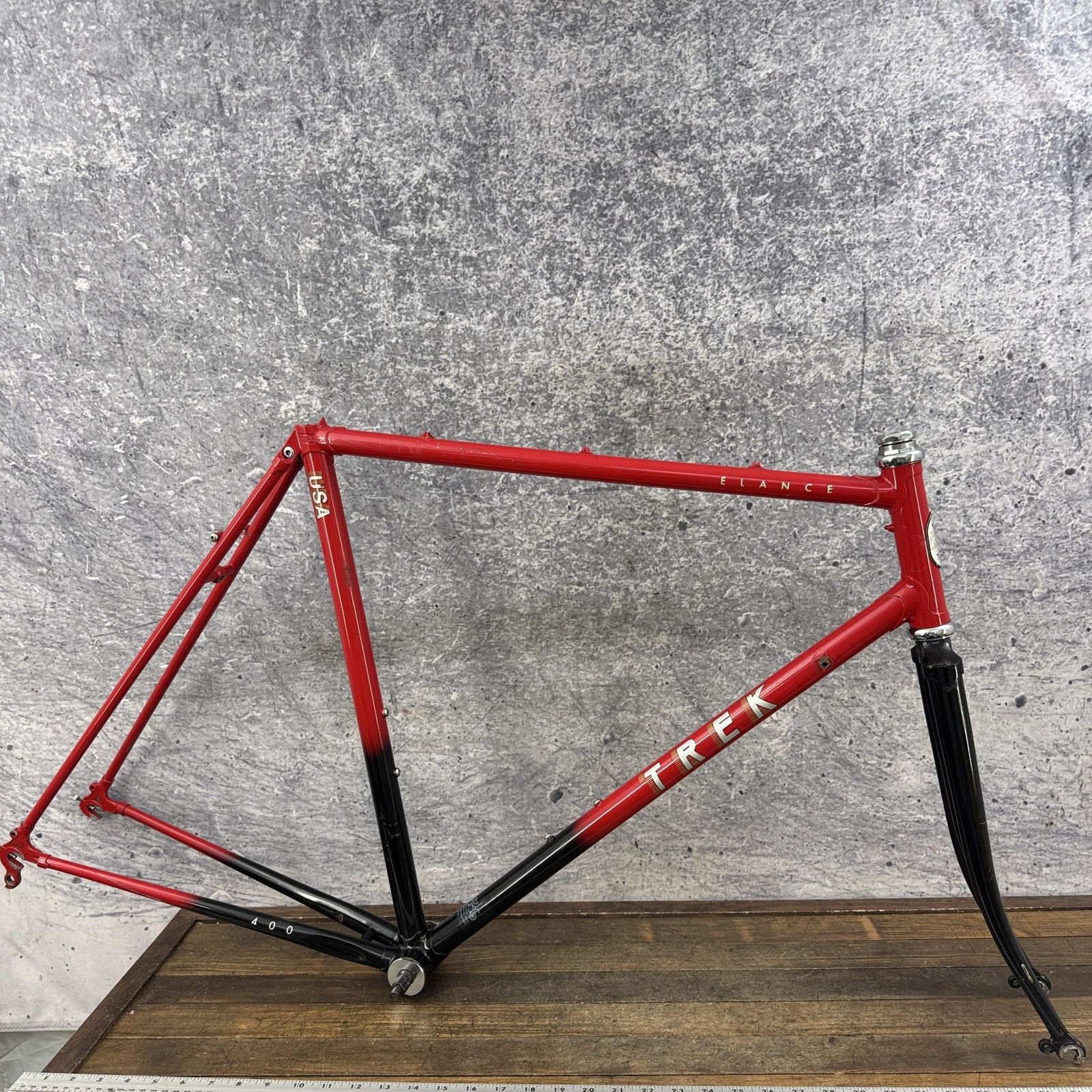 Vintage Trek Elance Road Bike Frame 57cm Red Steel USA 80s Caliper 700c 126mm