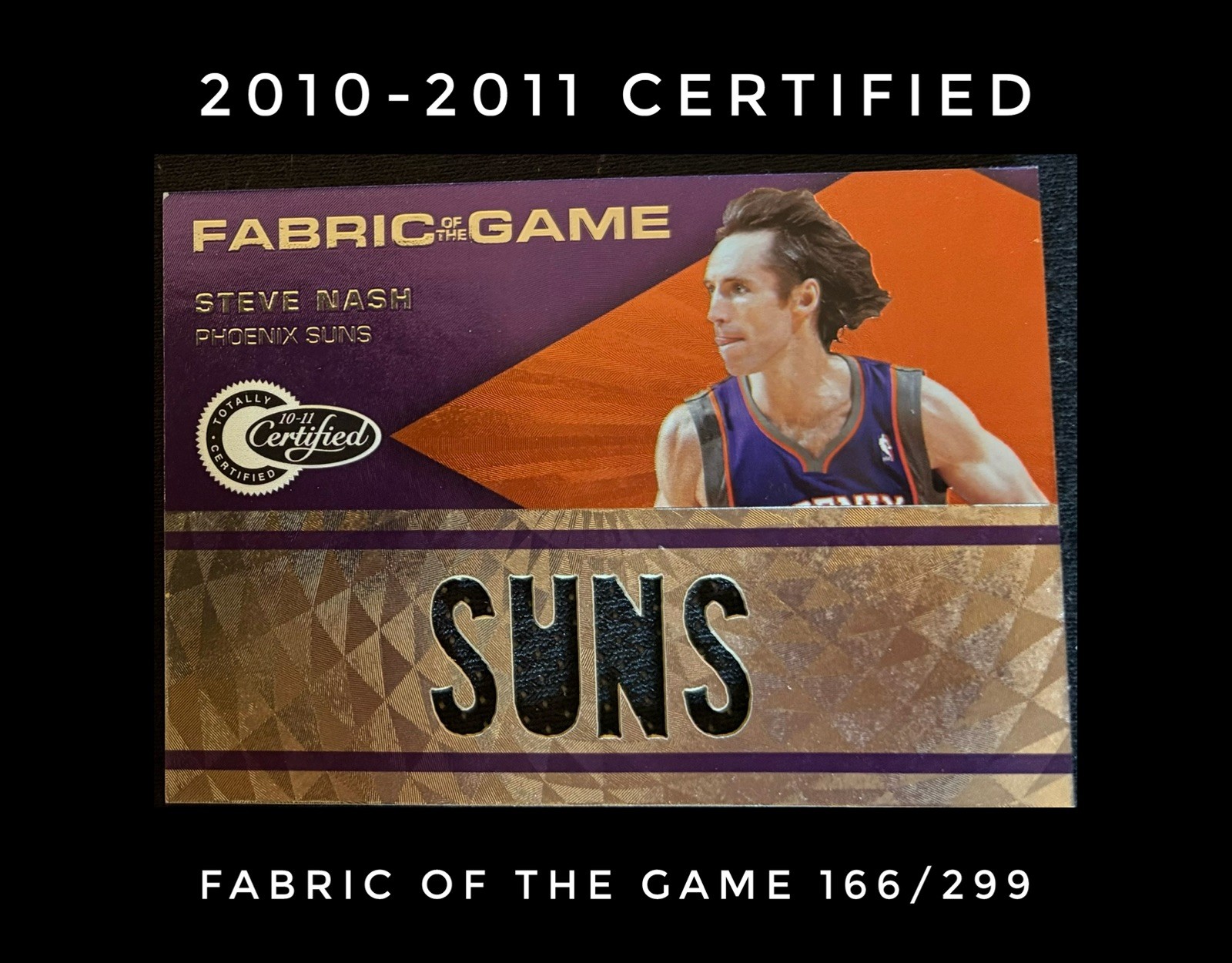 2010-11 Panini Totally Certified Steve Nash Fabric of the Game Jumbo Team #/299