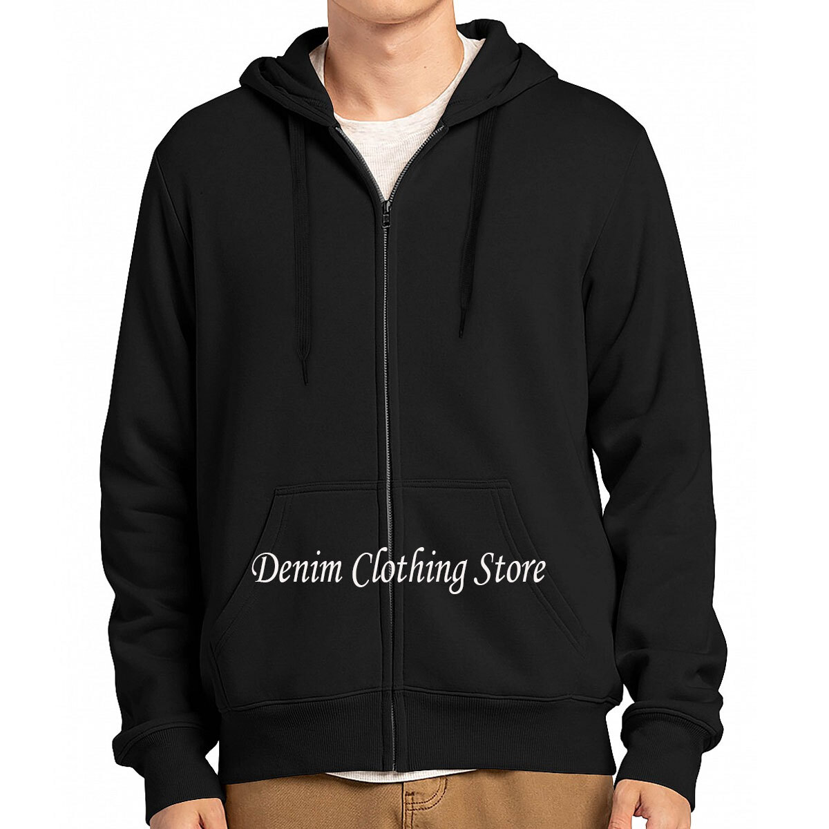 Men's Unisex Fleece Full Zip Up Solid Hoodie Sweatshirt Hooded Zipper Size S-5XL