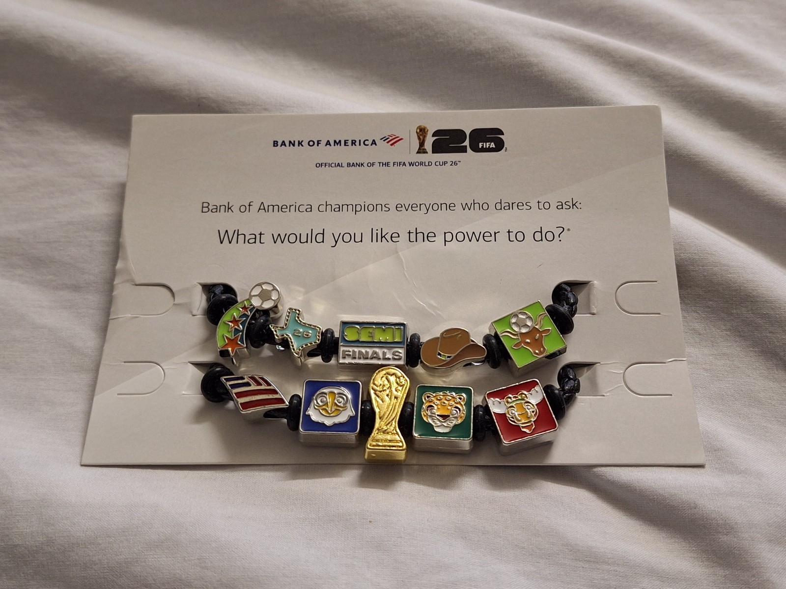 FIFA World Cup 2026 Bank of America Charm Bracelets–DALLAS TEXAS SEMIFINAL + BOA
