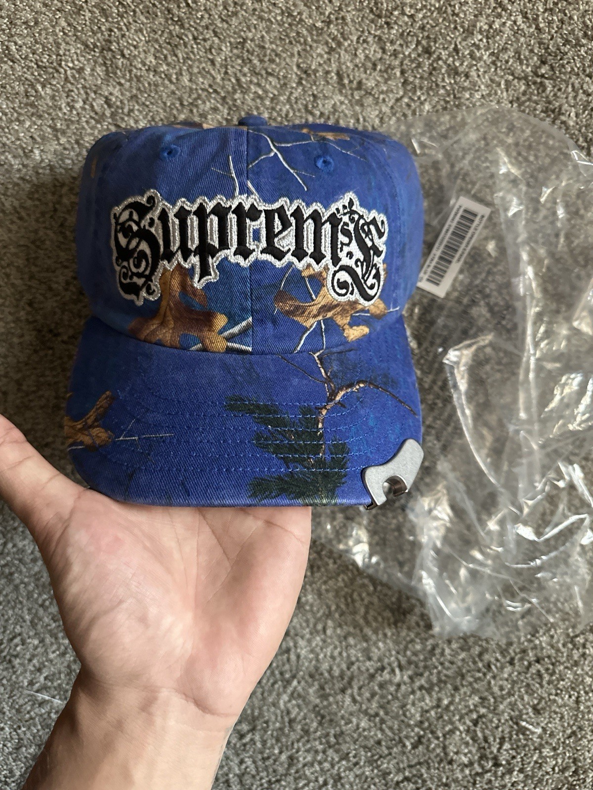 Authentic supreme bottle opener 6 panel hat