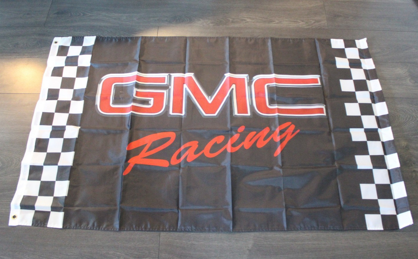 GMC Racing Banner Flag 3x5 GM General Motors Auto Parts Store Garage Speed Shop