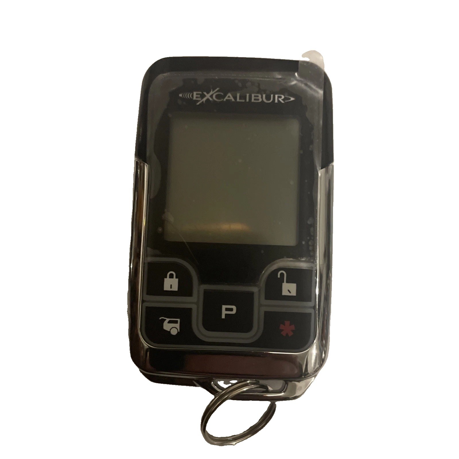 EXCALIBUR 2-WAY LCD REMOTE START ALARM TRANSMITTER OMEGA #154 ELVNTRLC - TAPE ON