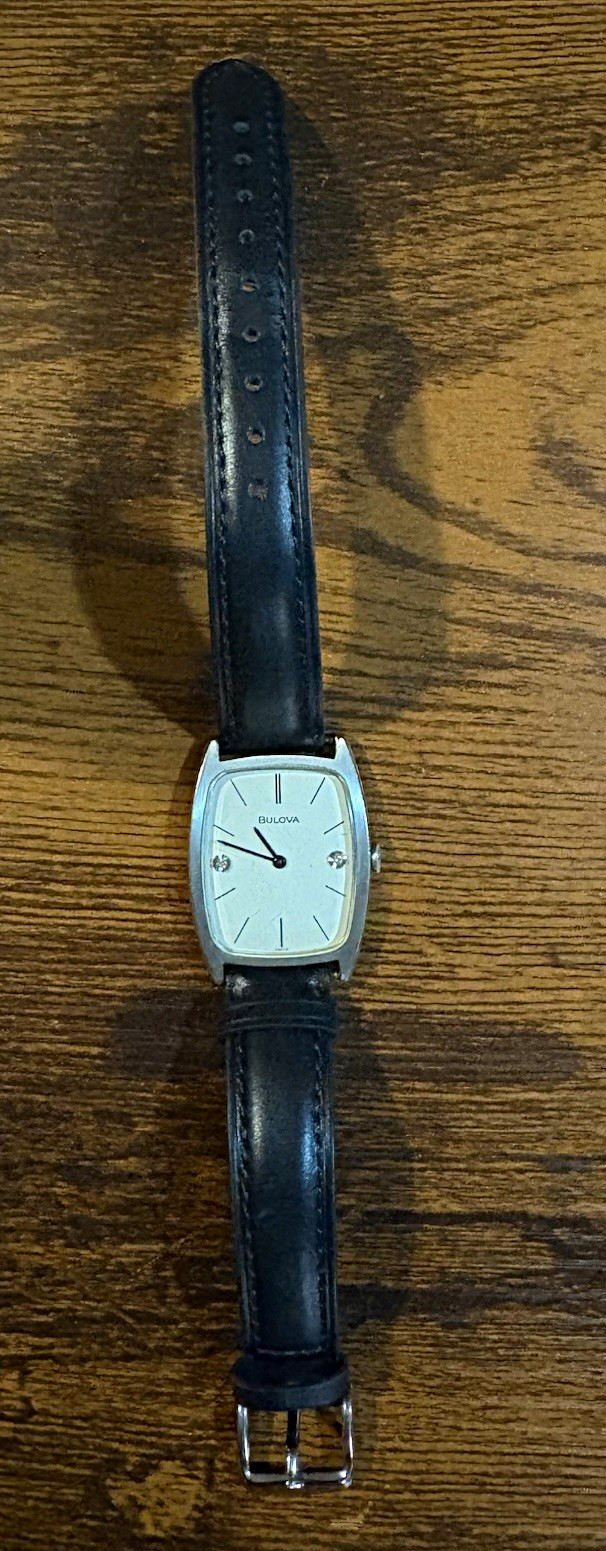 Bulova Vintage 1950s Wind Rectangle Tank Watch 10k RGP Diamond Swiss Works