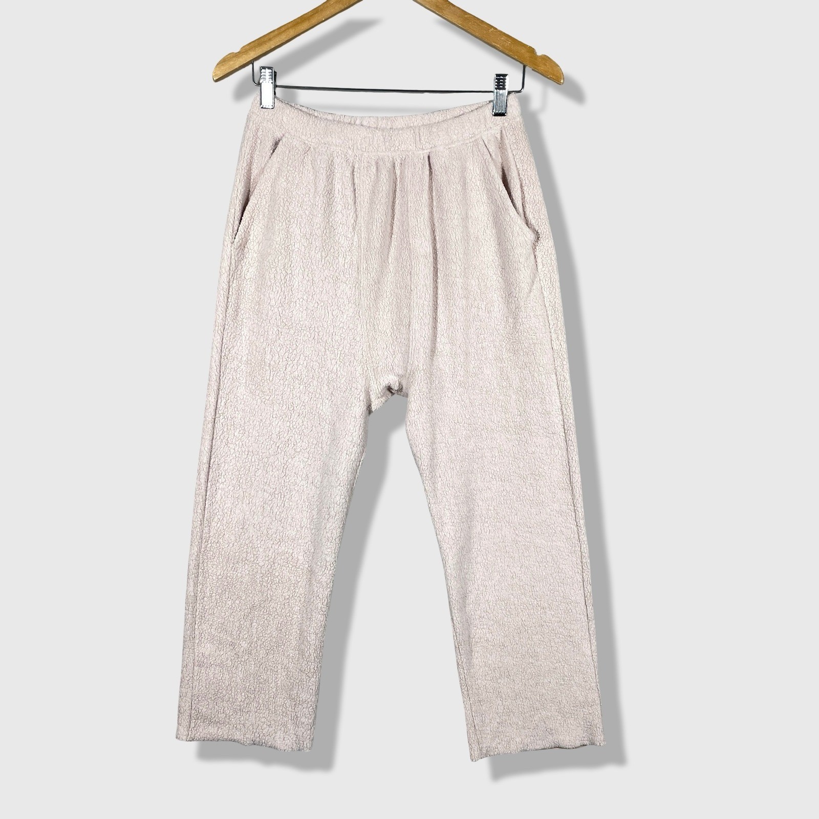 The Great Sherpa Sweatpants Womens 0 Pink Cozy Lounge Casual Soft Relaxed Boho