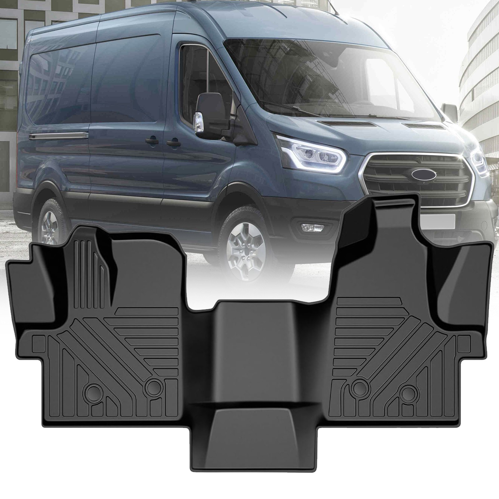Floor Mat 1st Row Liner for 2022-2025 Ford Transit 150/250/350 TPE All Weather Floor Mat 1st Row Liner for 2022-2025 Ford Transit 150/250/350 TPE All Weather