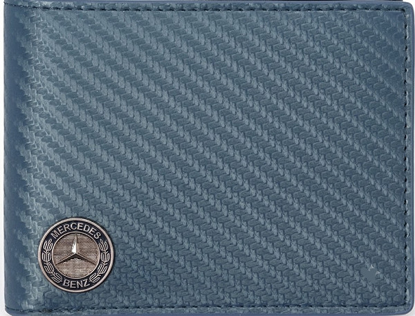 Mercedes Benz Carbon Fiber Blue Leather Wallet Mercedes Benz Carbon Fiber Blue Leather Wallet