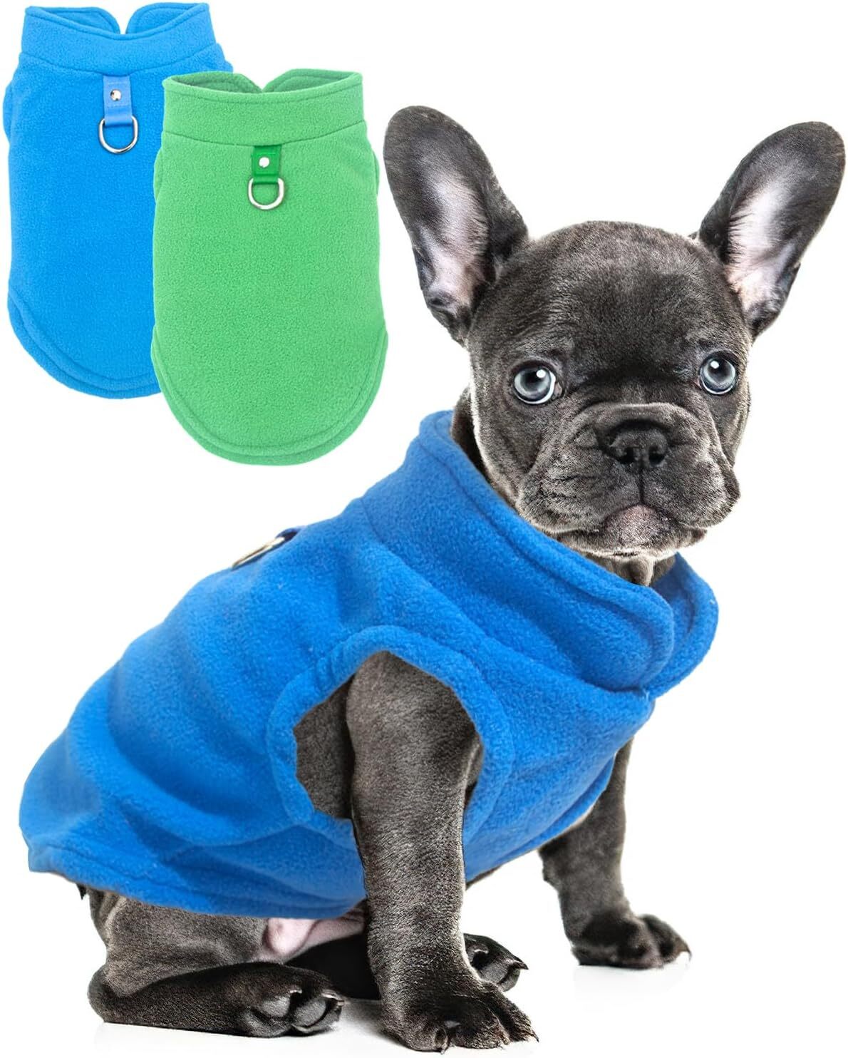 2 Pack Dog Sweater with Leash Ring Winter Warm Pet Sweater Thick Clothes Coat