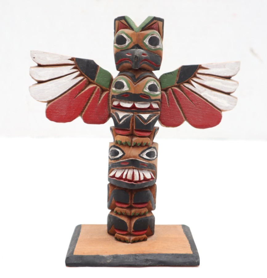 Northwest Coast Totem Pole Signed Frank Williams 6.5