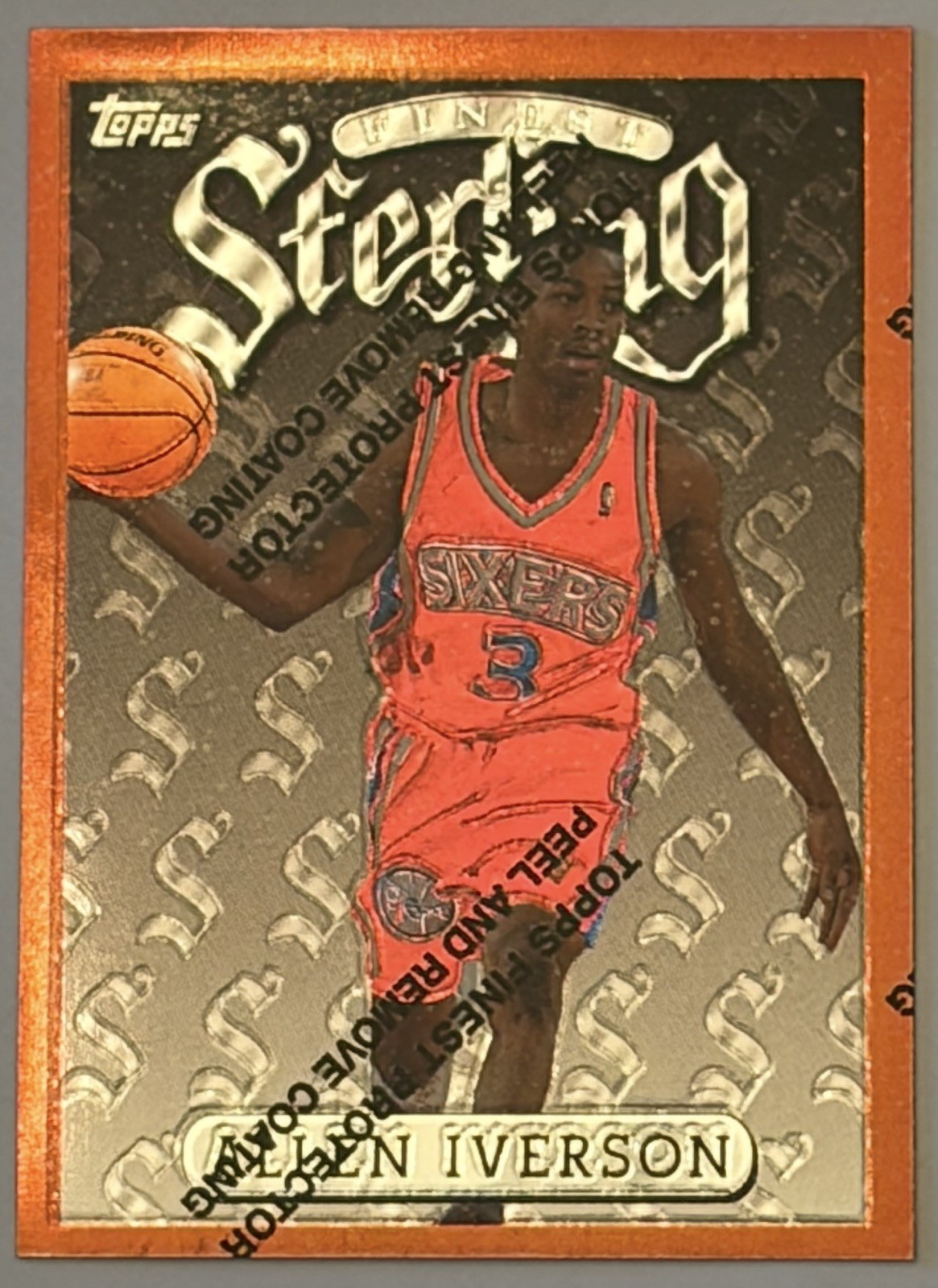 1996-97 Finest Allen Iverson RC #240 Rookie 76ers w/ Protective Coating