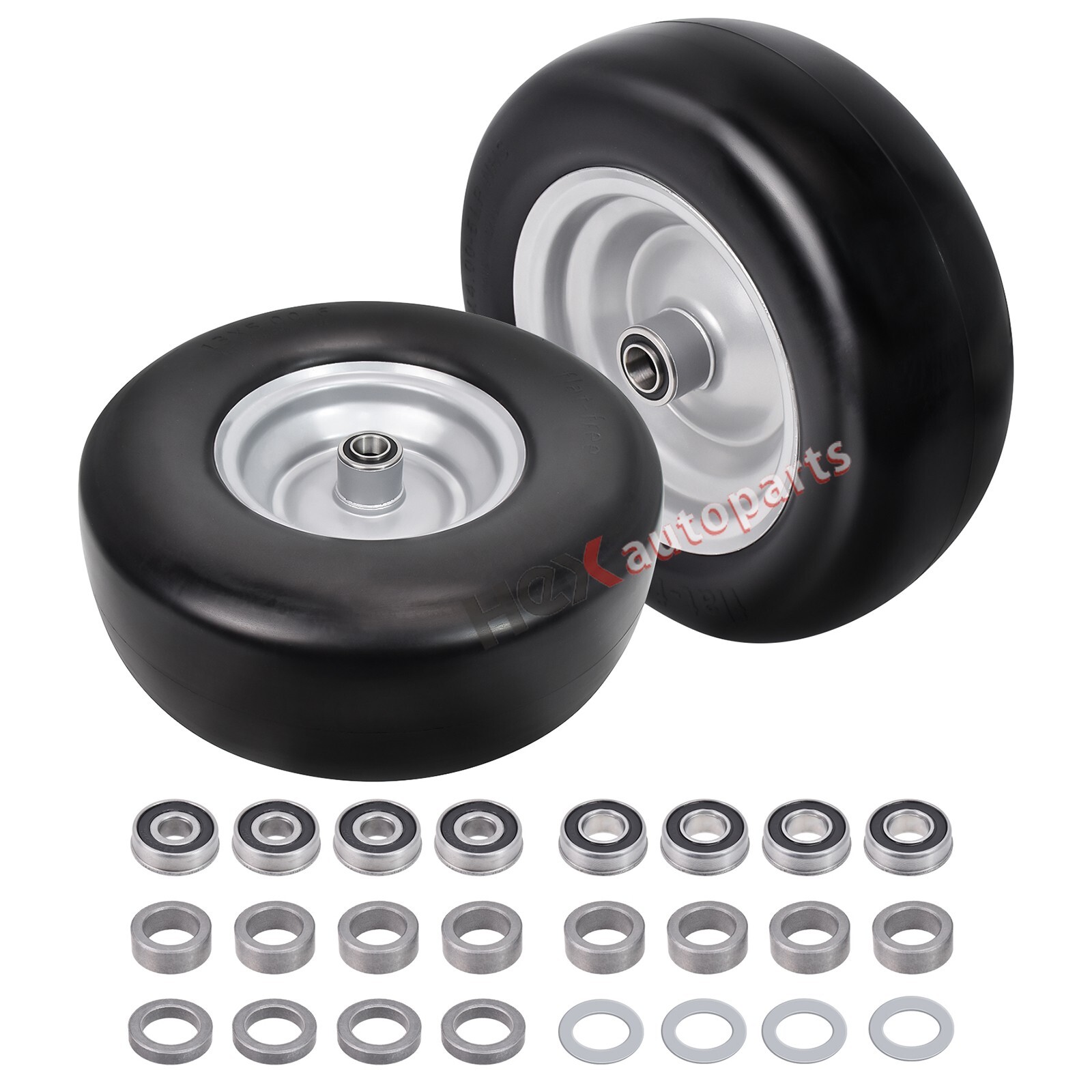 2 PCS Premium 11x4.00-5 Flat Free Tire Wheel for Lawn Mowers & Zero Turn Mowers 2 PCS Premium 11x4.00-5 Flat Free Tire Wheel for Lawn Mowers & Zero Turn Mowers