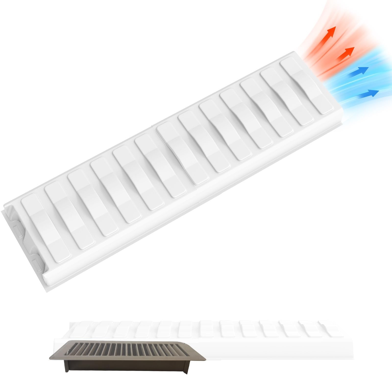 BESWEL Sideways Air Vent Extender for 3”-6” wide x 12”-22.3” long, White BESWEL Sideways Air Vent Extender for 3”-6” wide x 12”-22.3” long, White