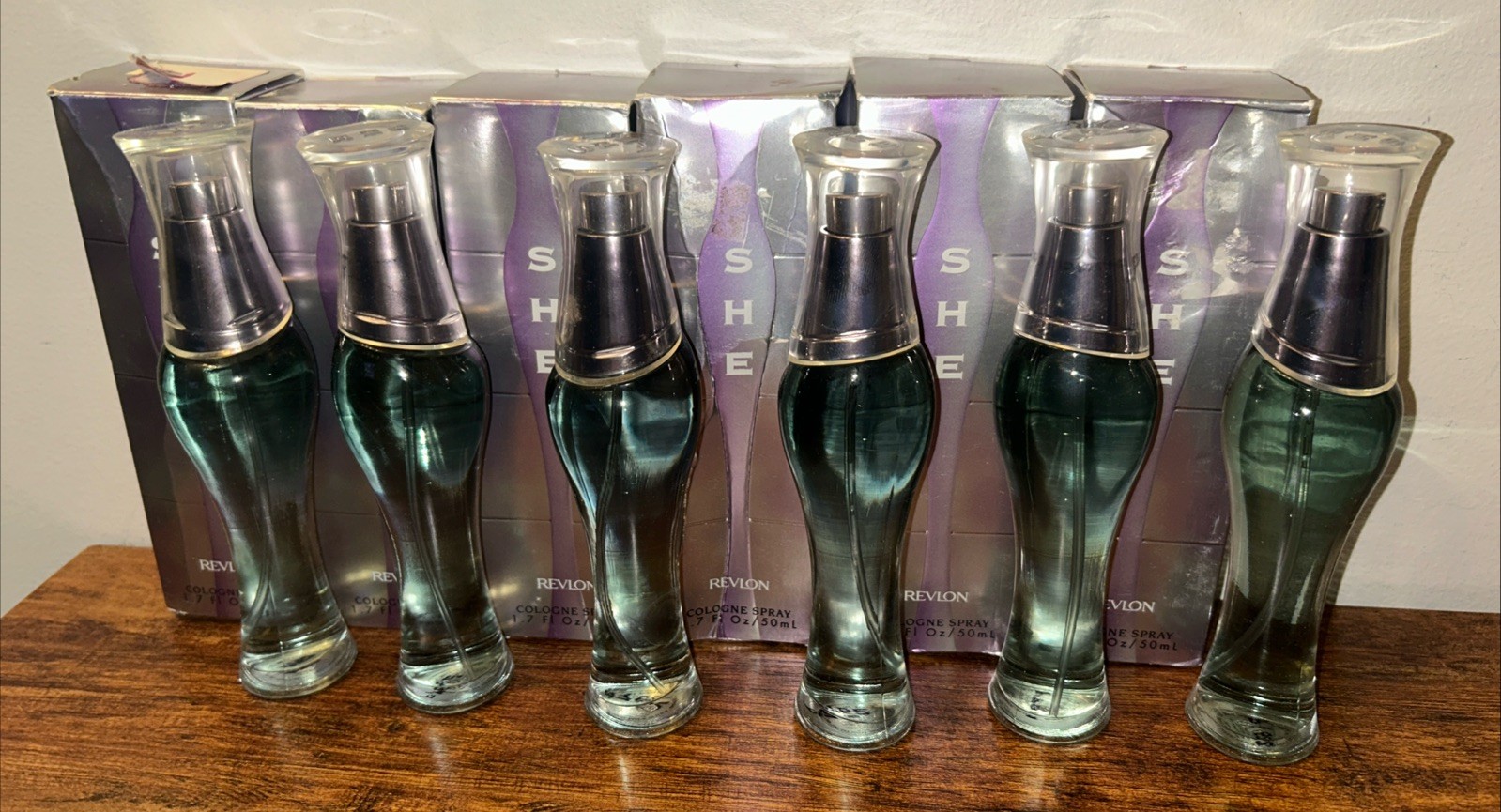 6x Vintage Revlon SHE Cologne Spray 1.7 fl oz / 50ml - Rare Discontinued NEW BOX