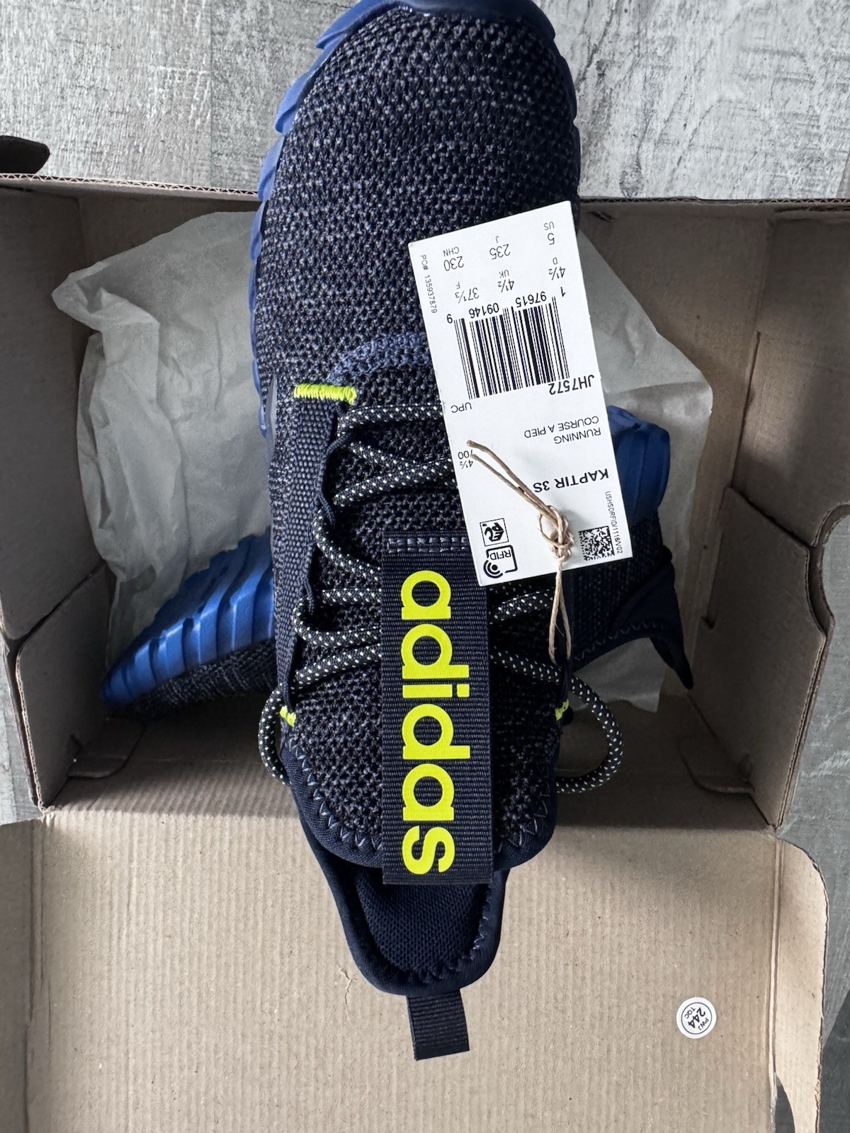 adidas Kaptir 3.0 Men’s Low Top Athletic Sneakers Black Blue Yellow Lace Up adidas Kaptir 3.0 Men’s Low Top Athletic Sneakers Black Blue Yellow Lace Up