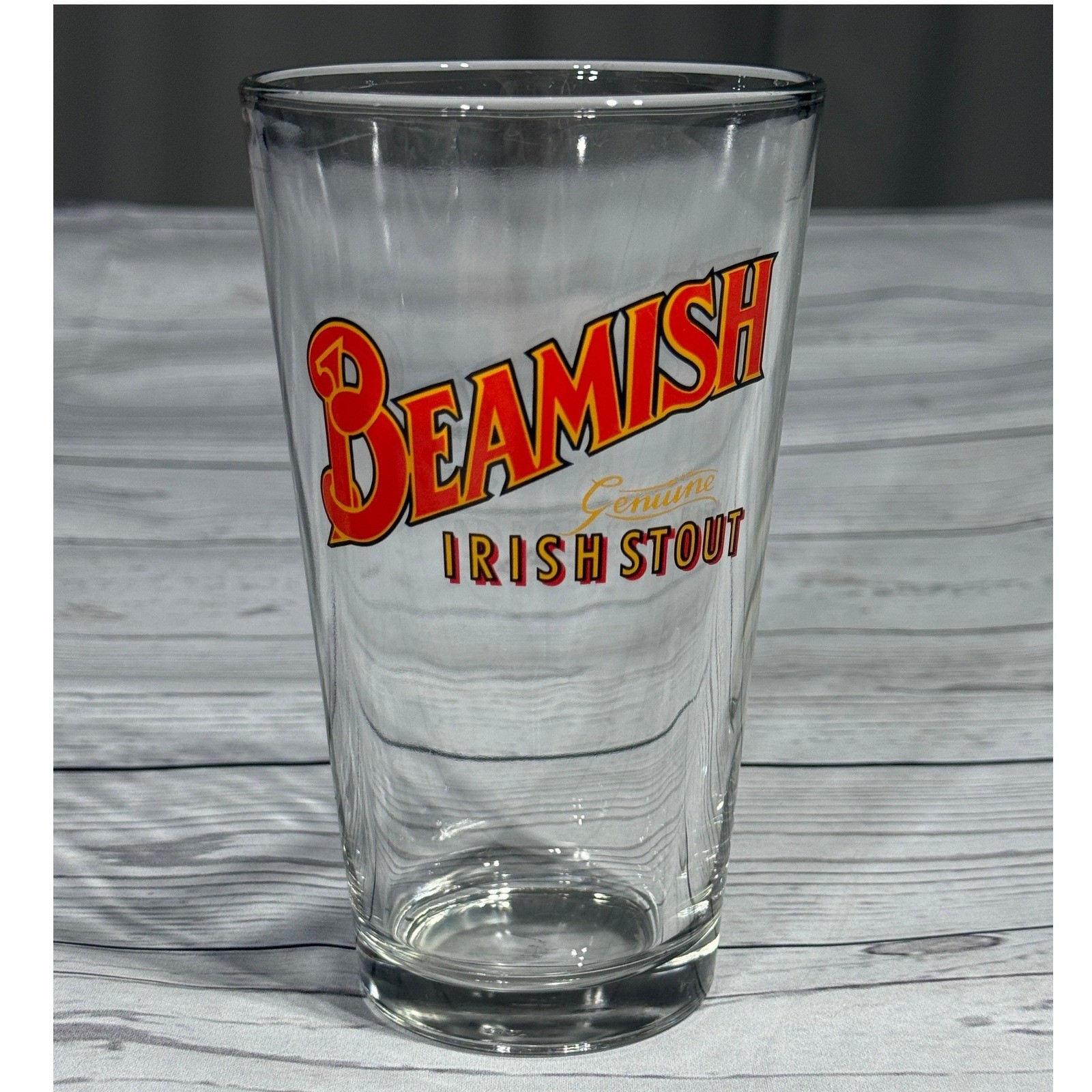 Beamish Irish Stout Pint Glass Clear 20oz Beer Pub Barware Ireland Cork Logo