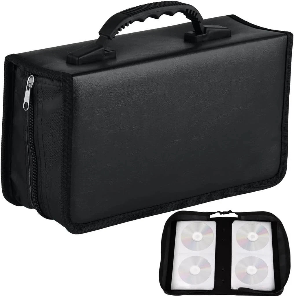 128 Disc Pu Leather CD Binder Case Portable DVD Storage Holder Album Organizer