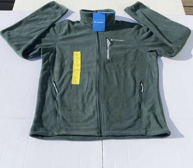 Columbia Men\'s Regular Fit Full Zip Fleece Jacket, Size Small, Spruce Green, New