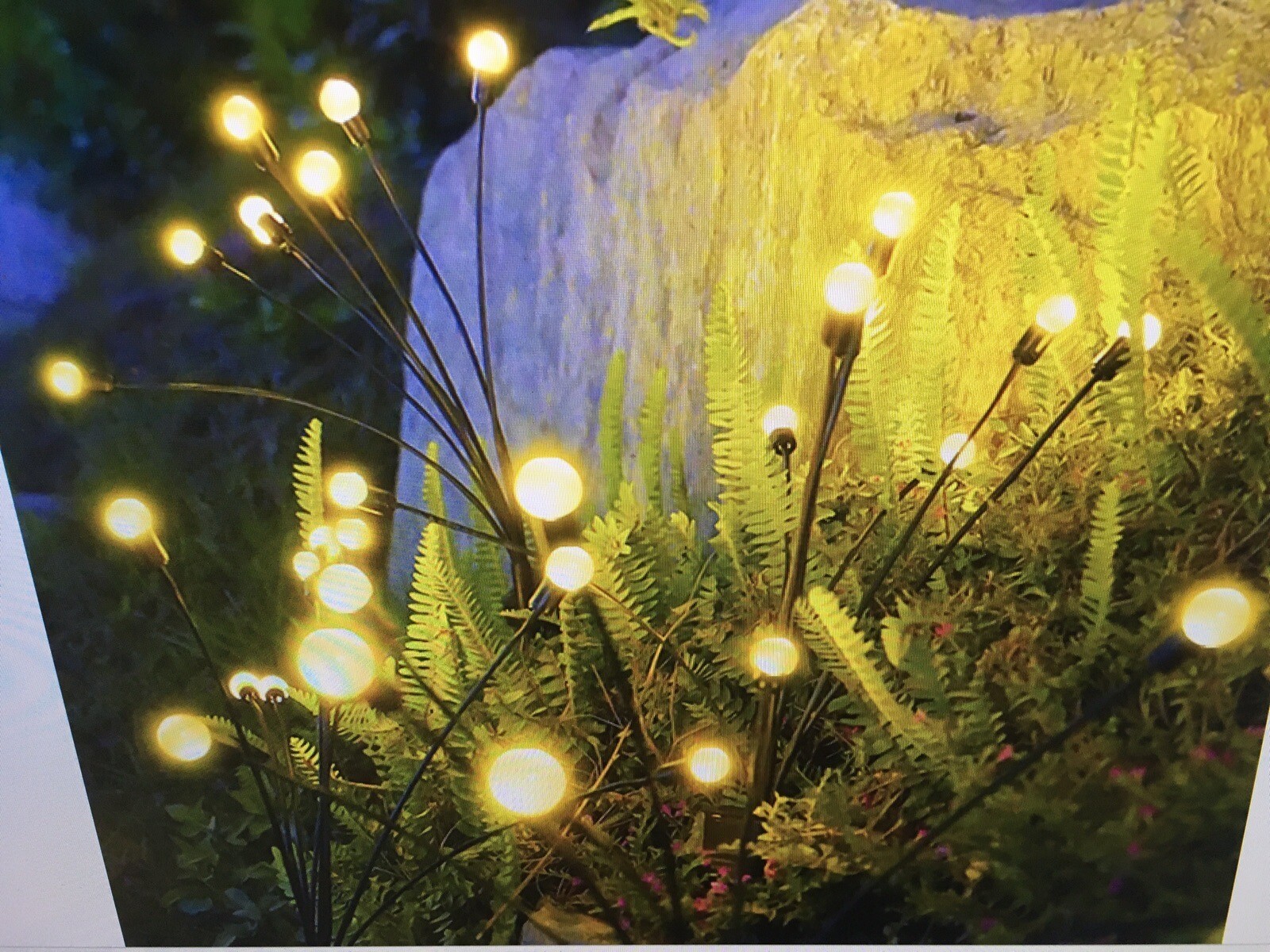 5 pk Solar LED Firefly Garden Lights Swaying Waterproof Lamp Landscape Decor