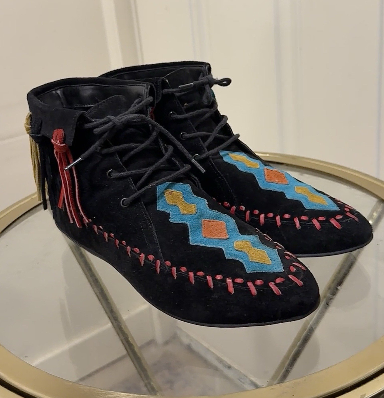 L.J. Simone Vintage Rare Suede Moccasin-style Ankle Boots