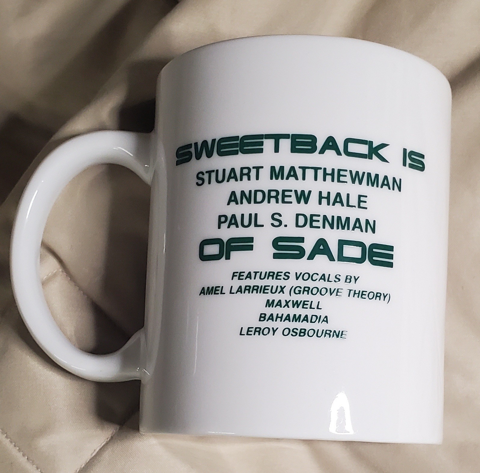 SADE SWEETBACK EXTREMELY RARE PROMOTIONAL ONLY COFFEE MUG 1996 NM COND 