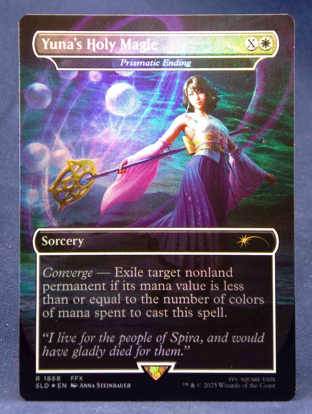 Yuna\'s Holy Magic-FOIL-Prismatic Ending-Secret Lair Final Fantasy SLD-NM Yuna\'s Holy Magic-FOIL-Prismatic Ending-Secret Lair Final Fantasy SLD-NM